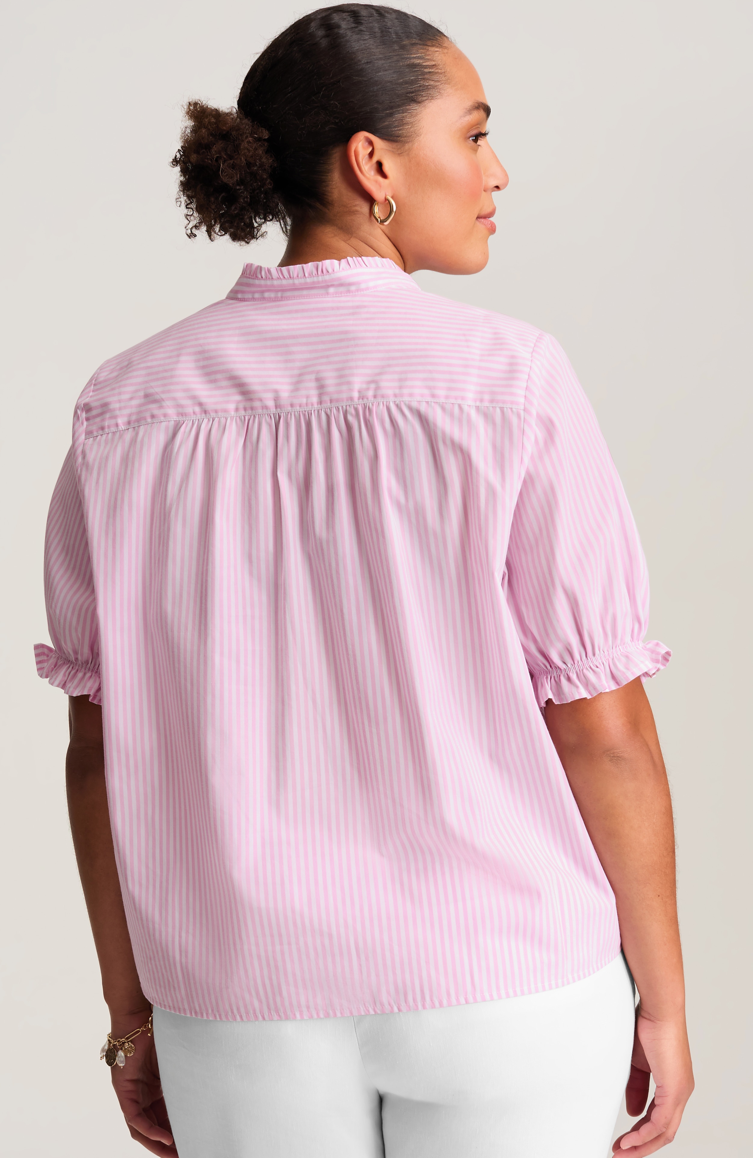 ruffled cotton-poplin top
