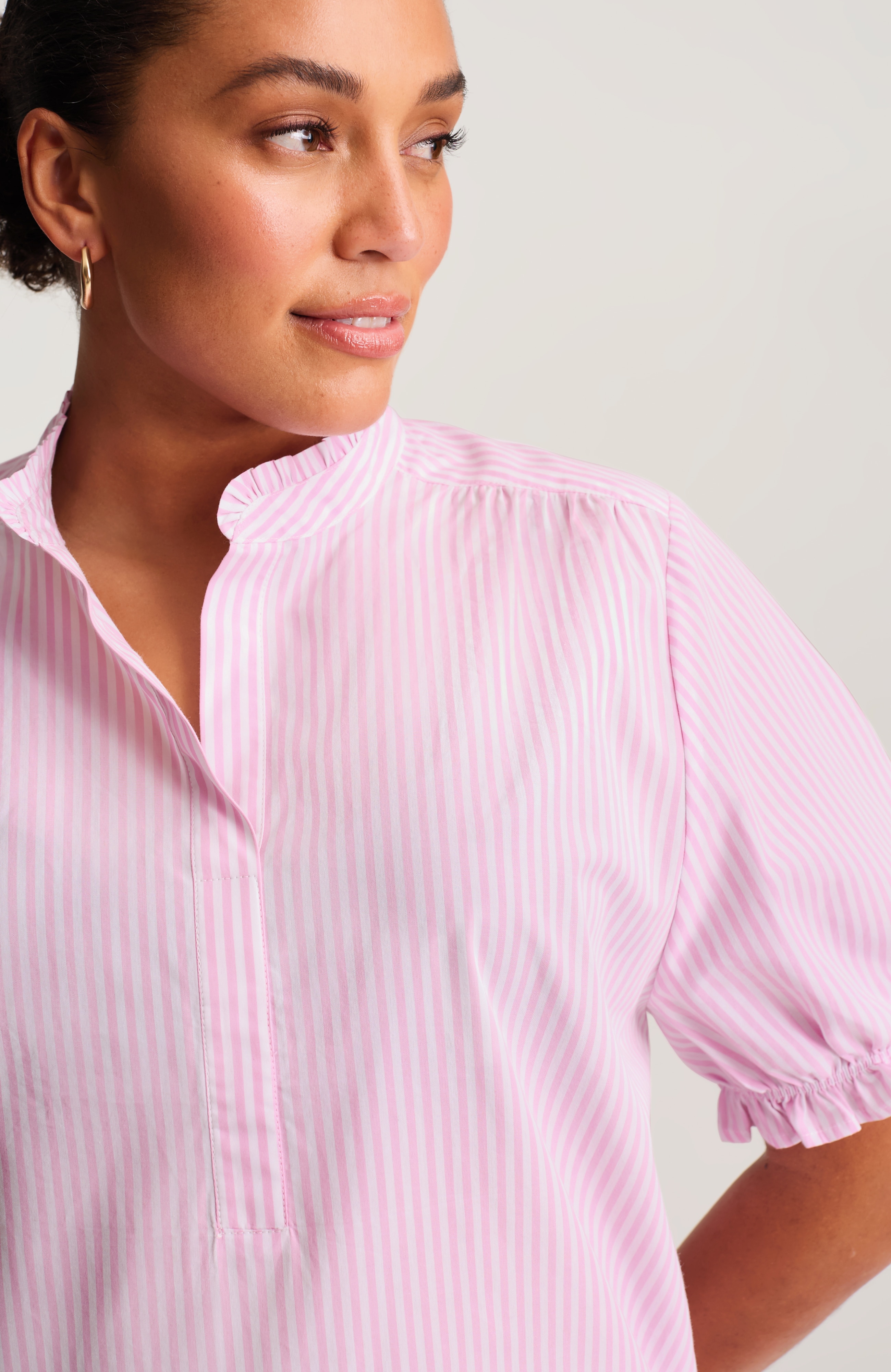 ruffled cotton-poplin top