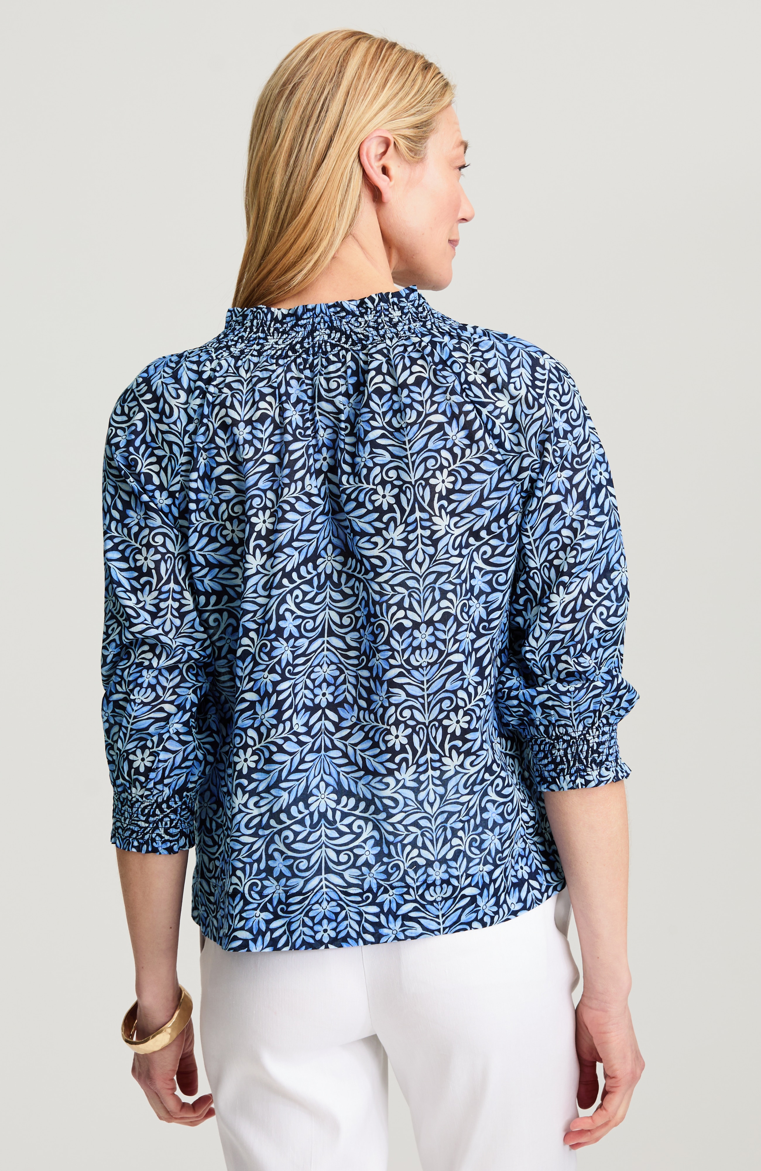 Smocked Cotton Top | JJill