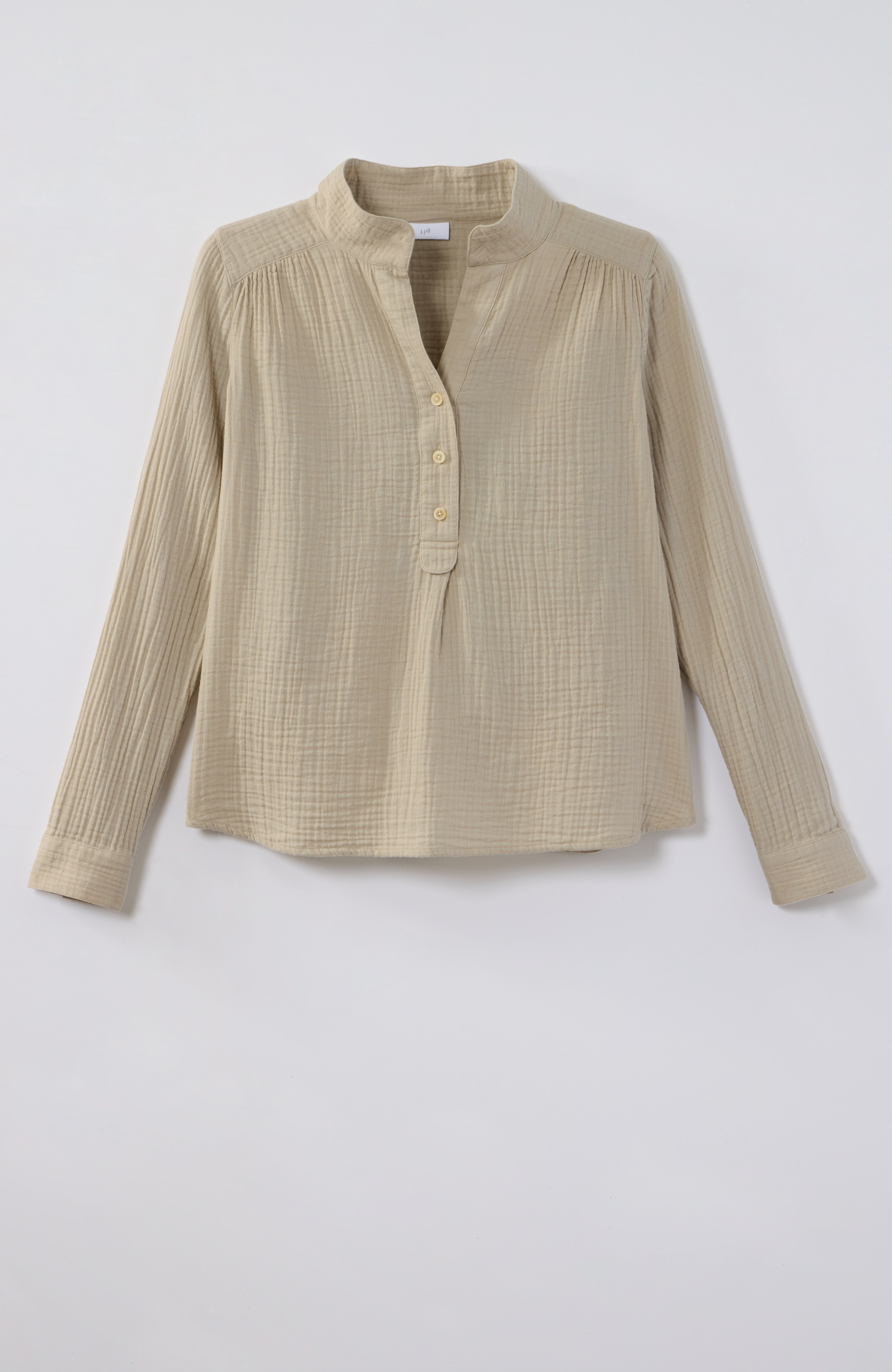 COTTON-GAUZE HENLEY POPOVER | JJill
