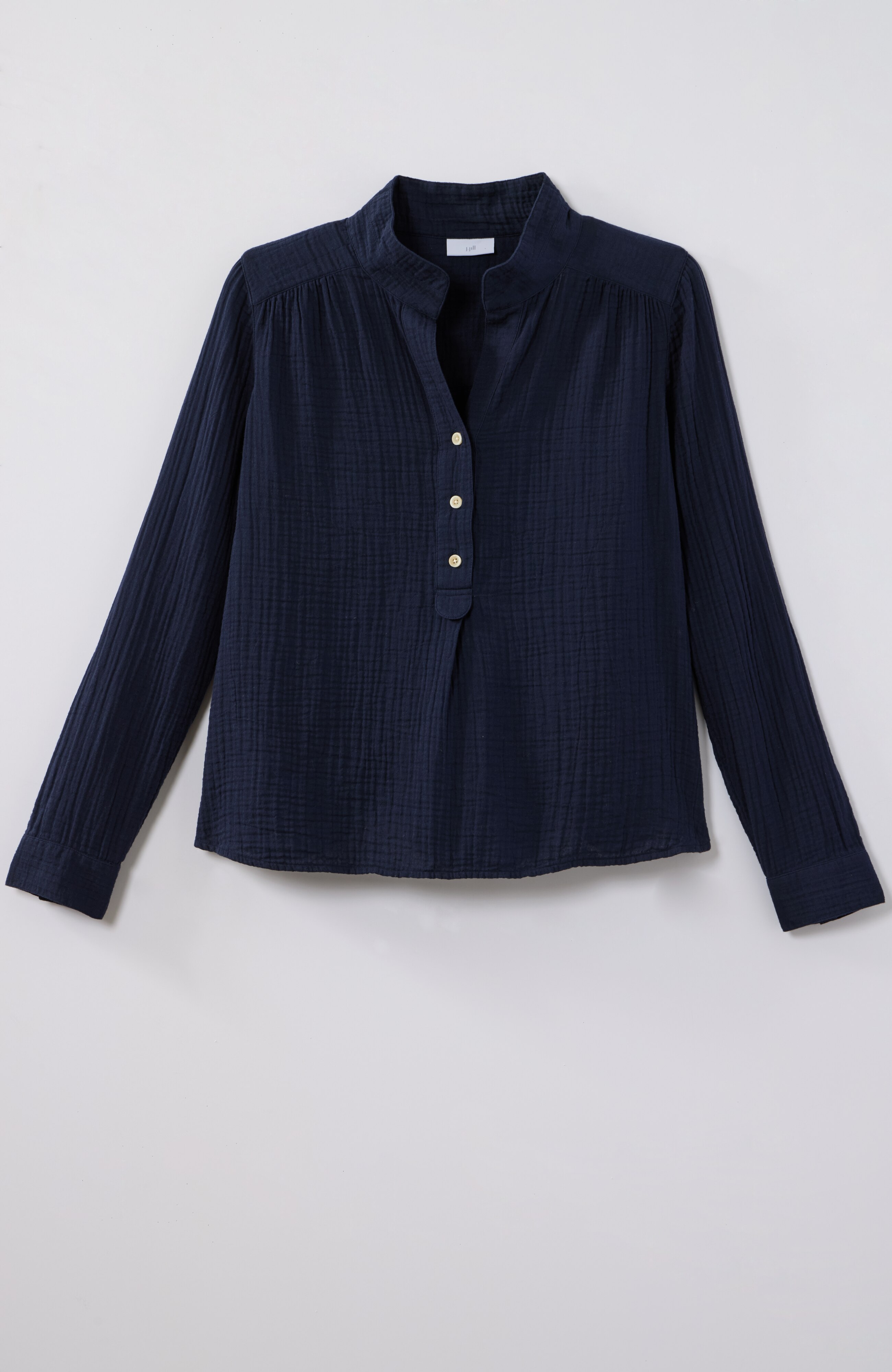 COTTON-GAUZE HENLEY POPOVER | JJill