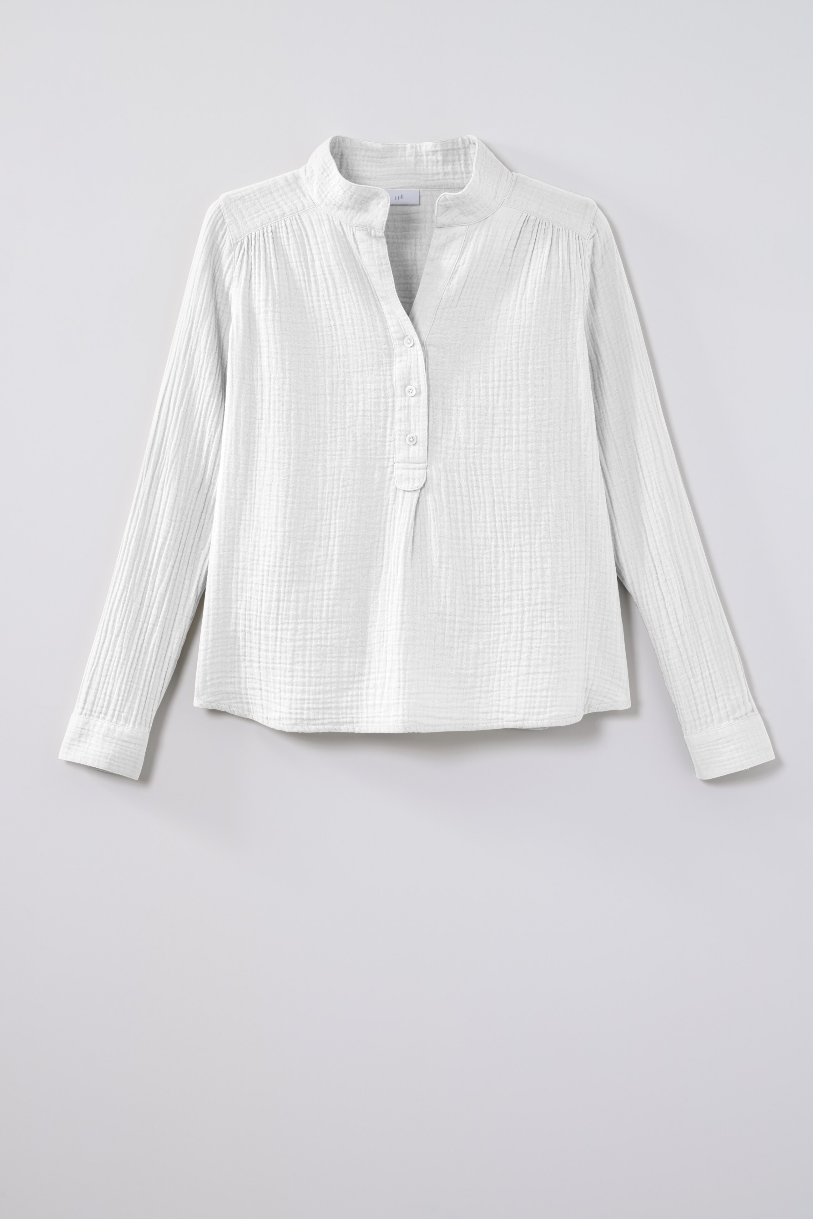 COTTON-GAUZE HENLEY POPOVER | JJill