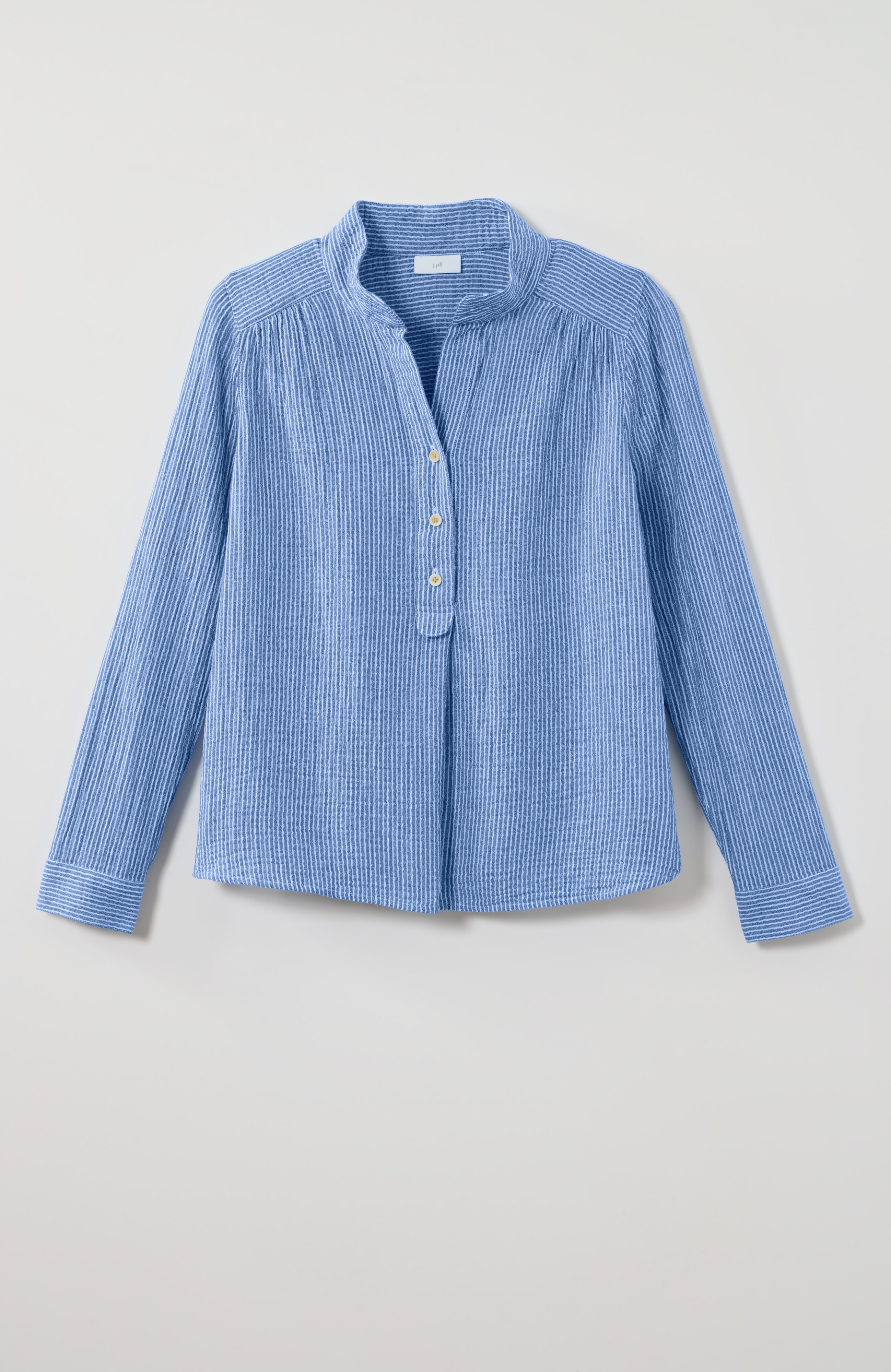 Cotton-Gauze Henley Popover | JJill