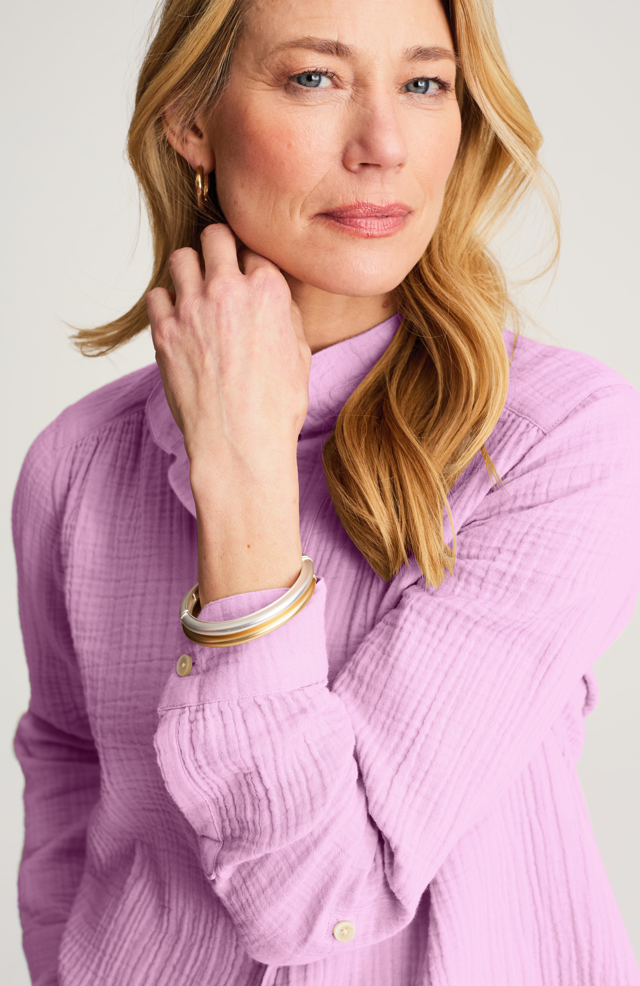 cotton-gauze henley popover