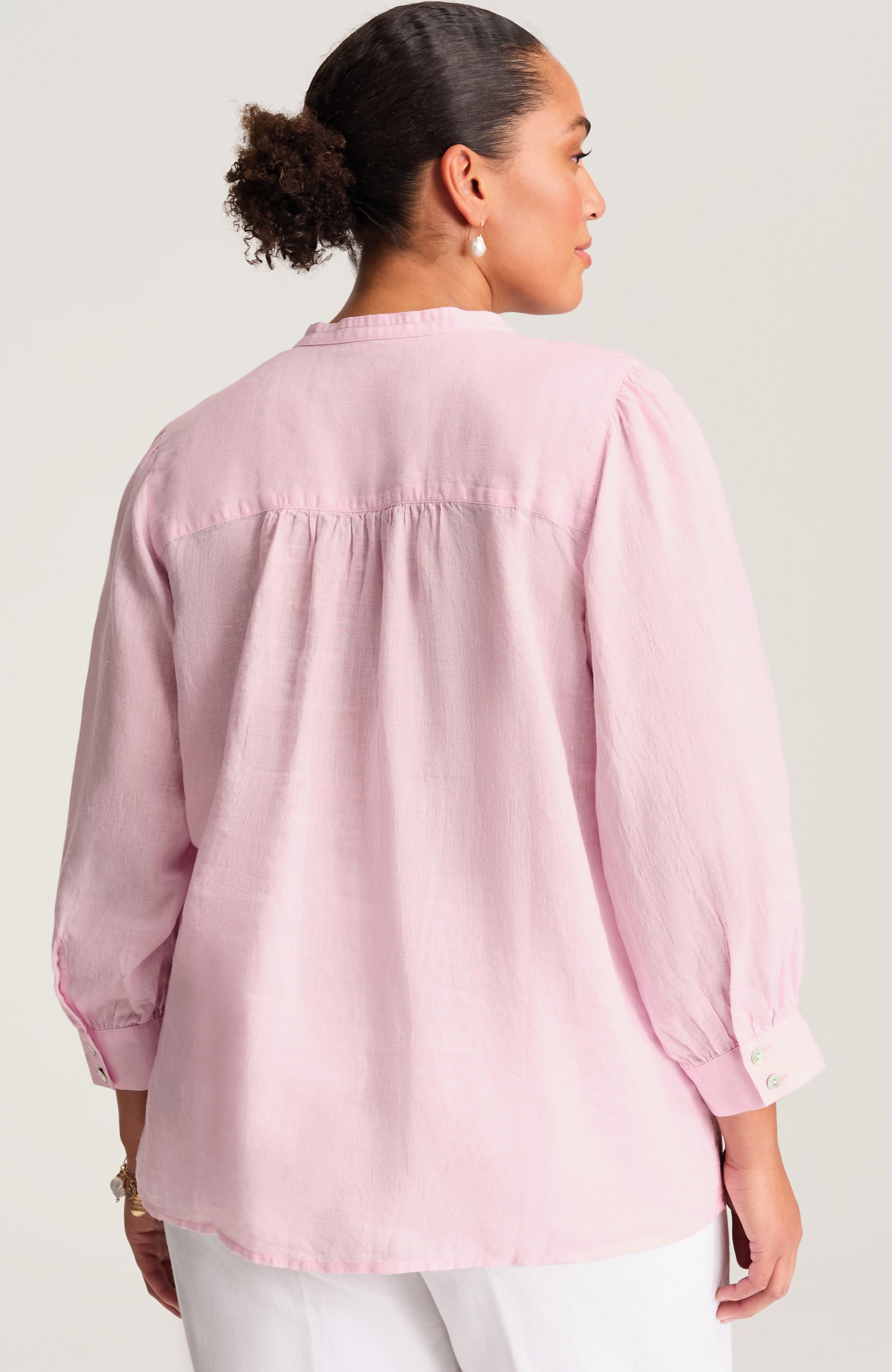 linen puff-sleeve popover