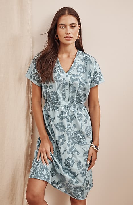 dolman short sleeve dress Embroidered Dolman-Sleeve Dress