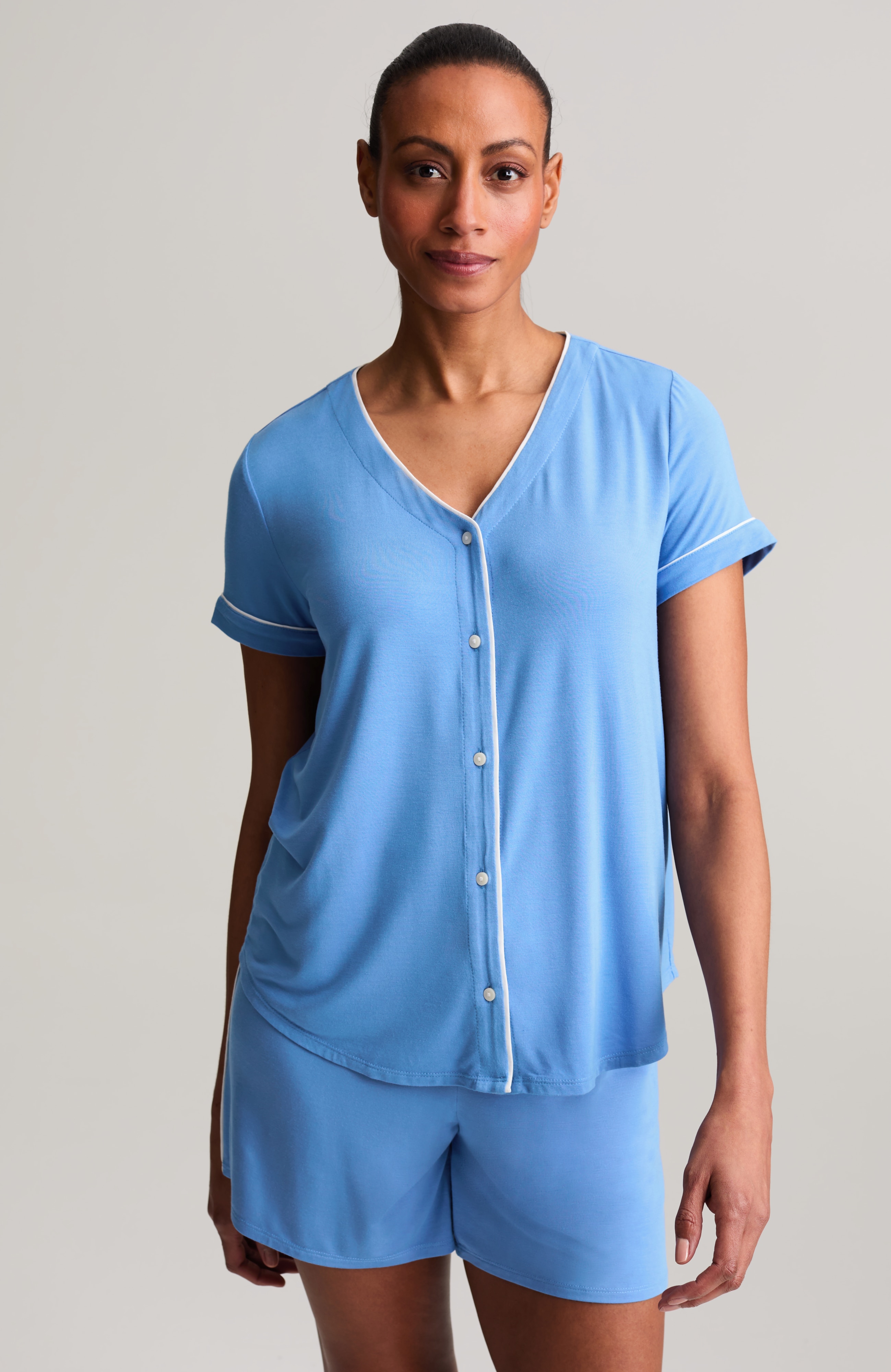 sleep tranquil knit piped shorts