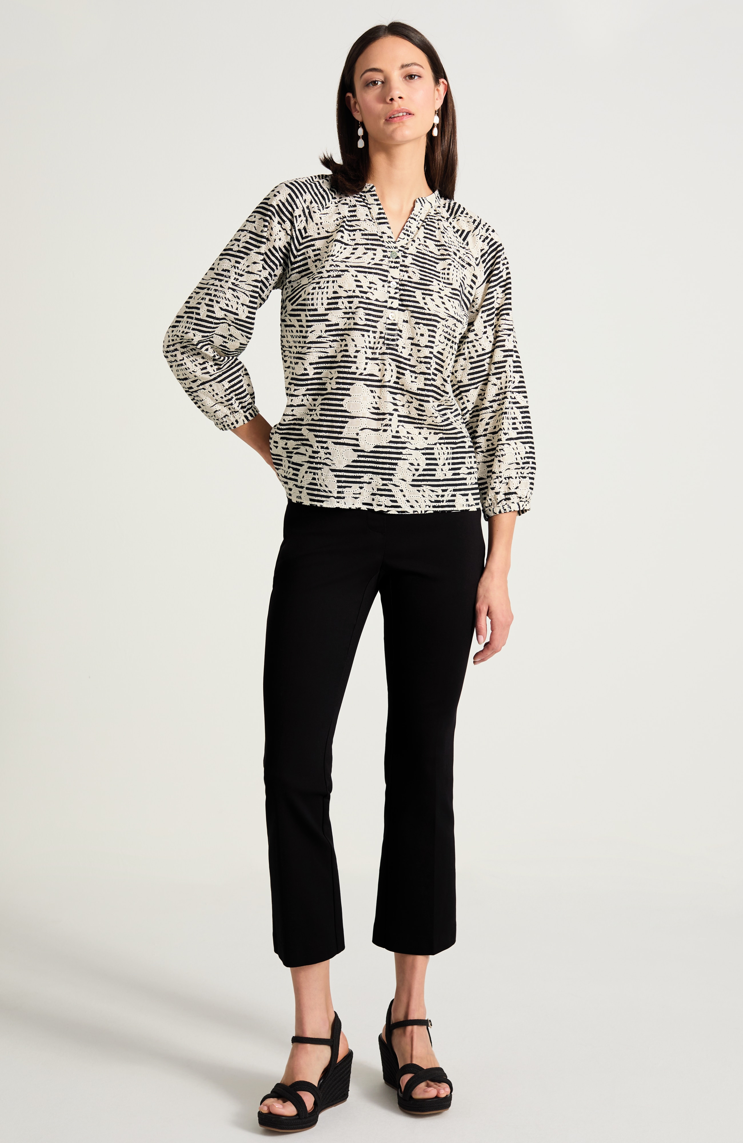 Printed Eyelet Top | JJill