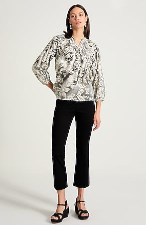 Image for Printed Eyelet Top