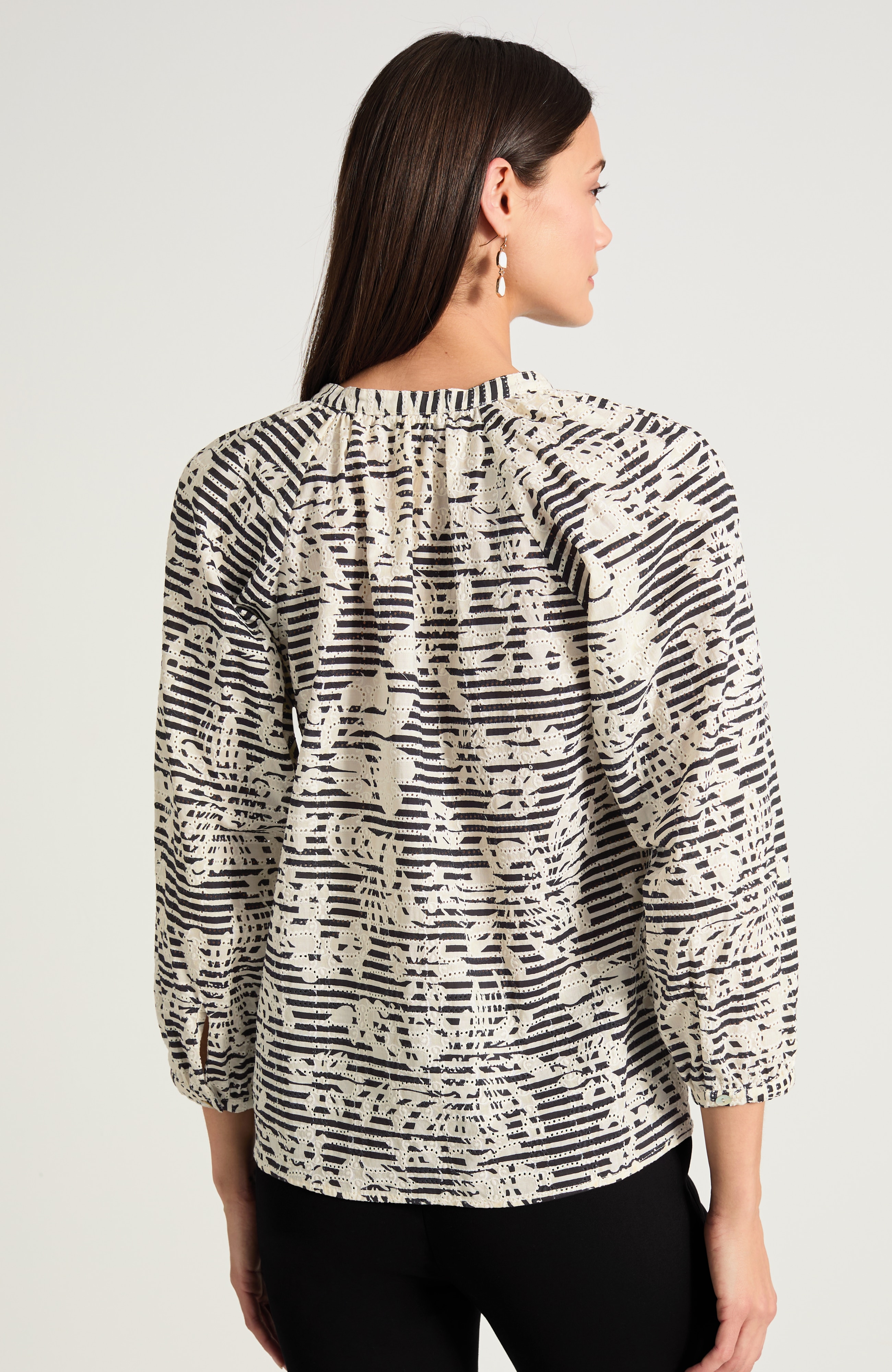 printed eyelet top
