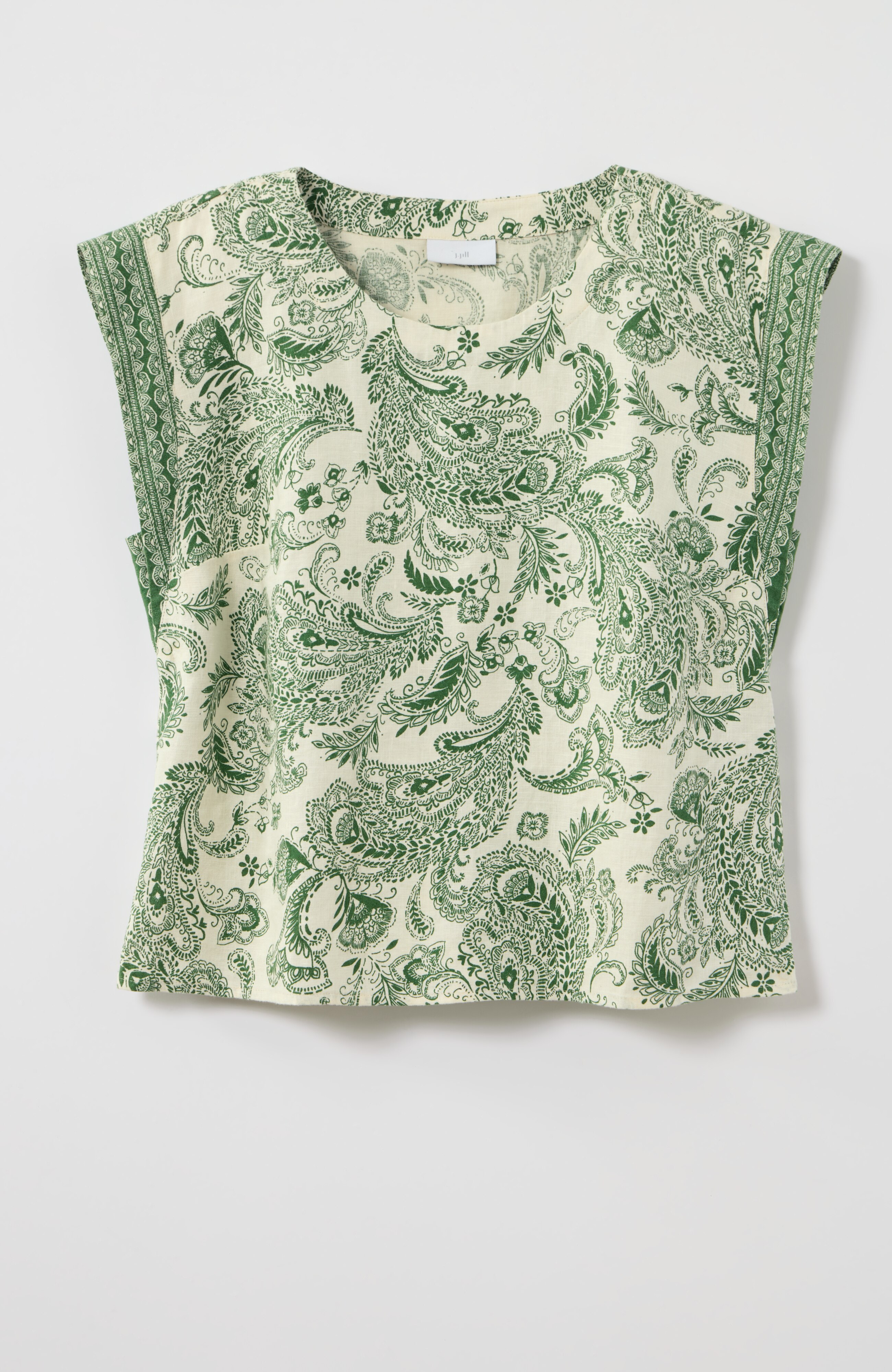 linen border-print tee