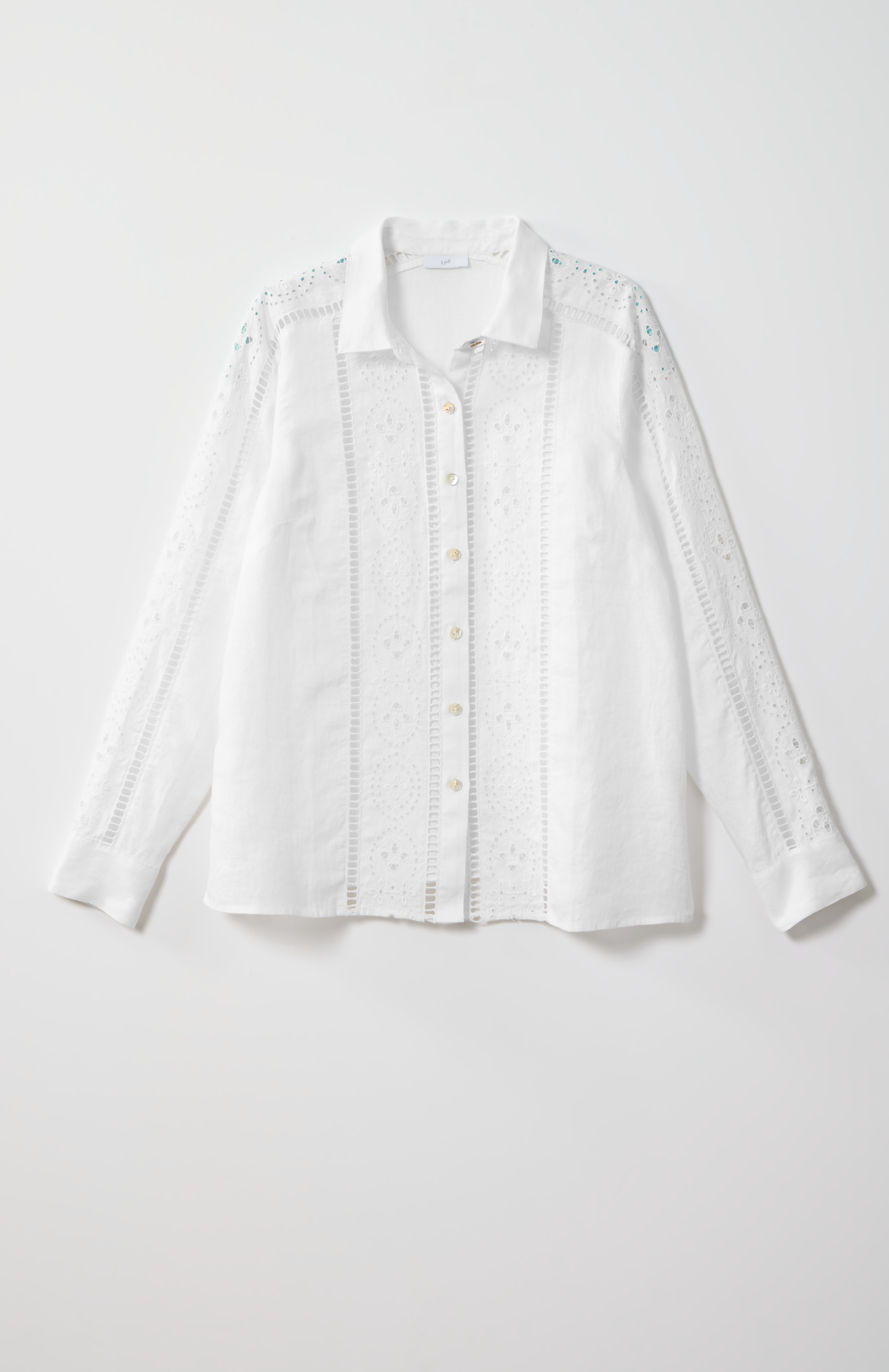 Linen Eyelet Button-Front Shirt | JJill