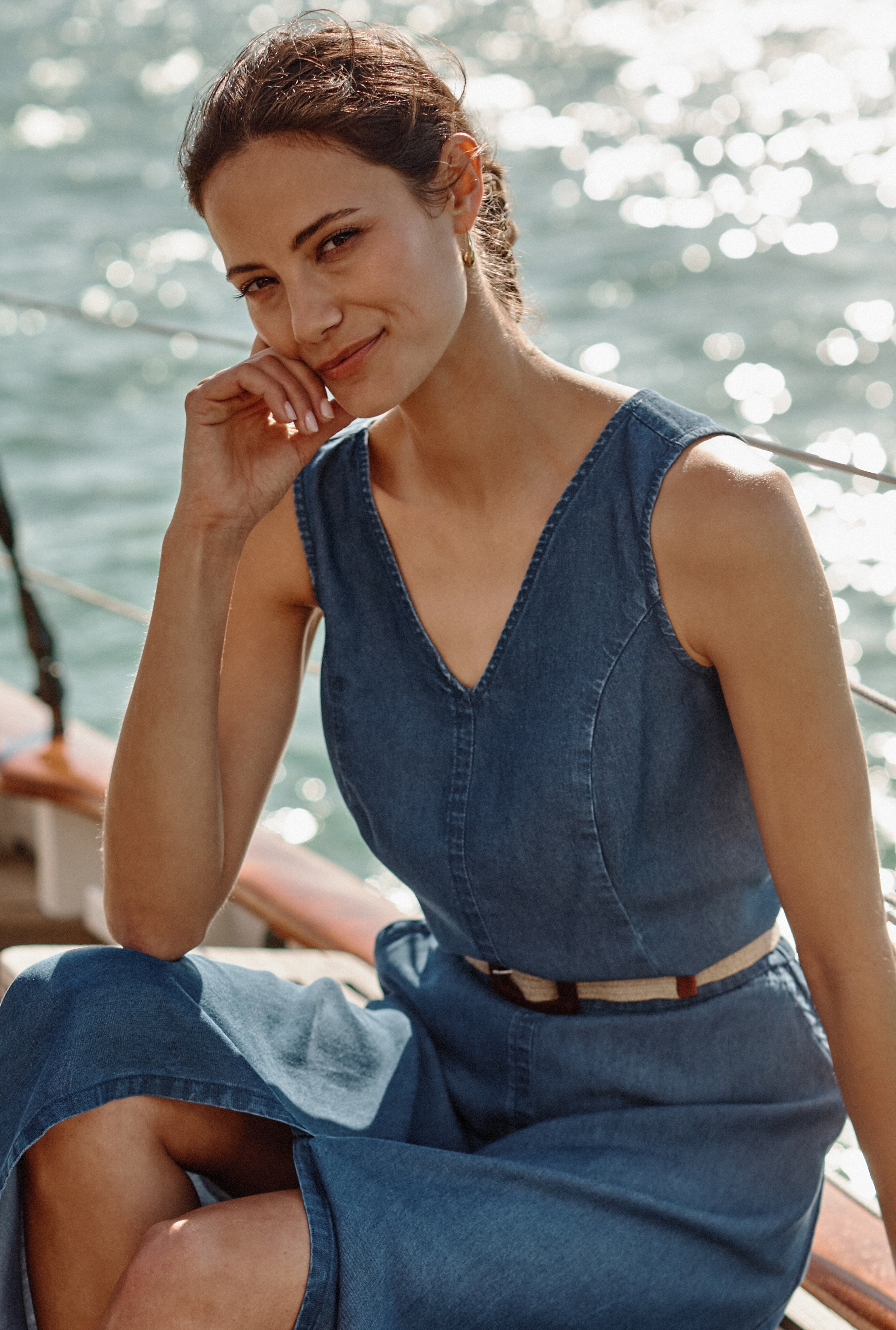 Indigo V-Neck Tank