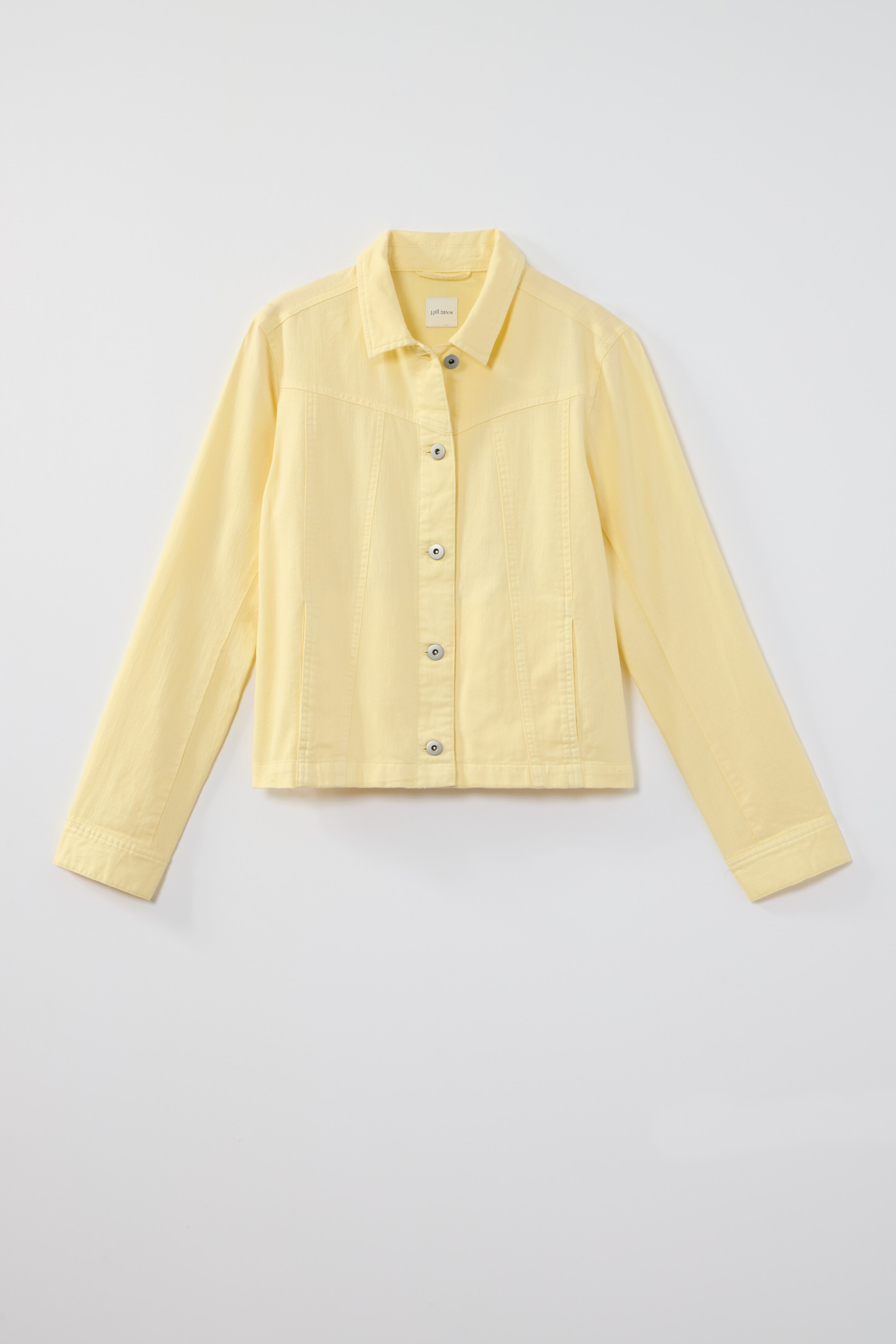 COTTON & LINEN SEAMED DENIM JACKET | JJill