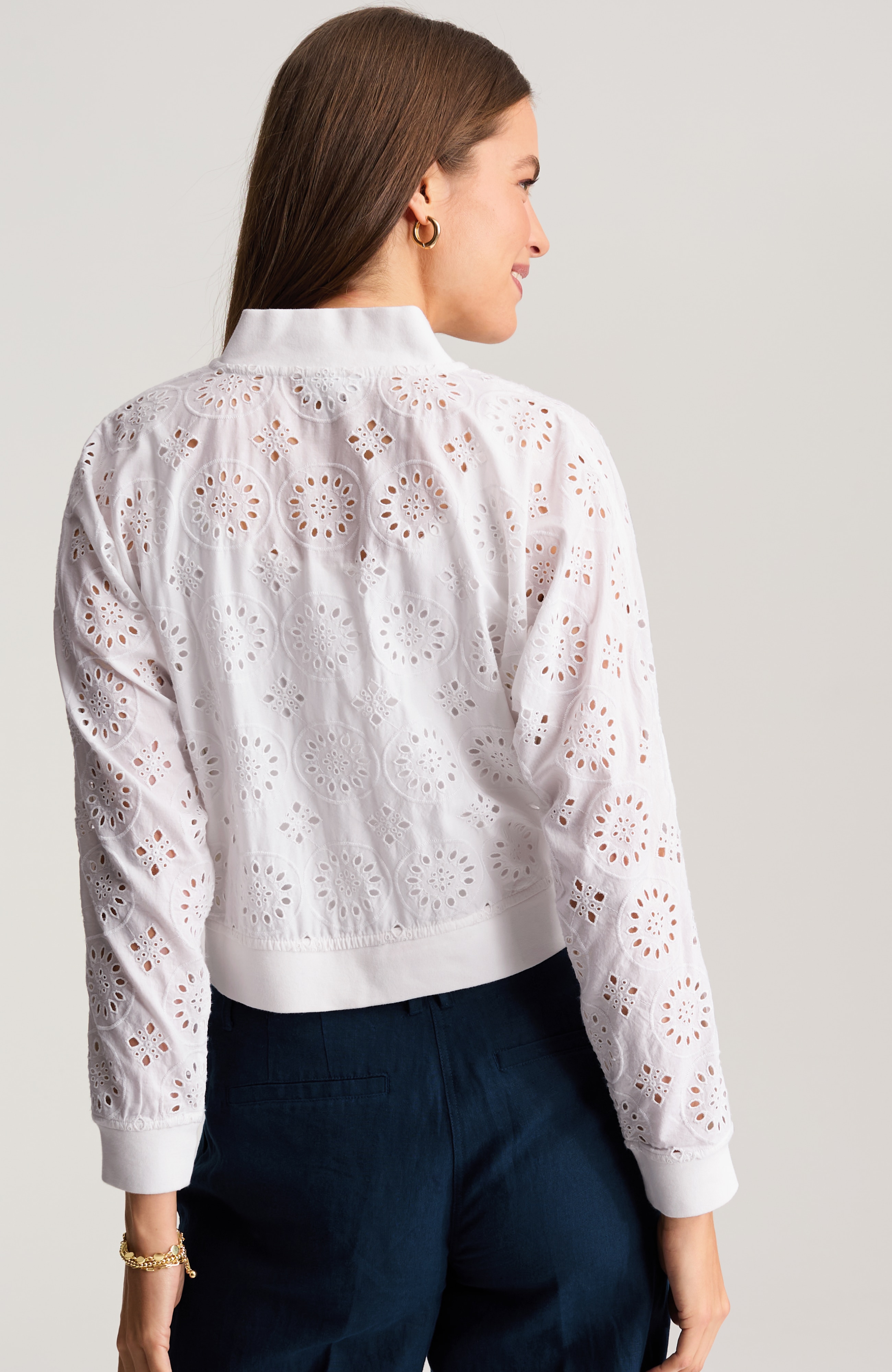 eyelet bomber jacket