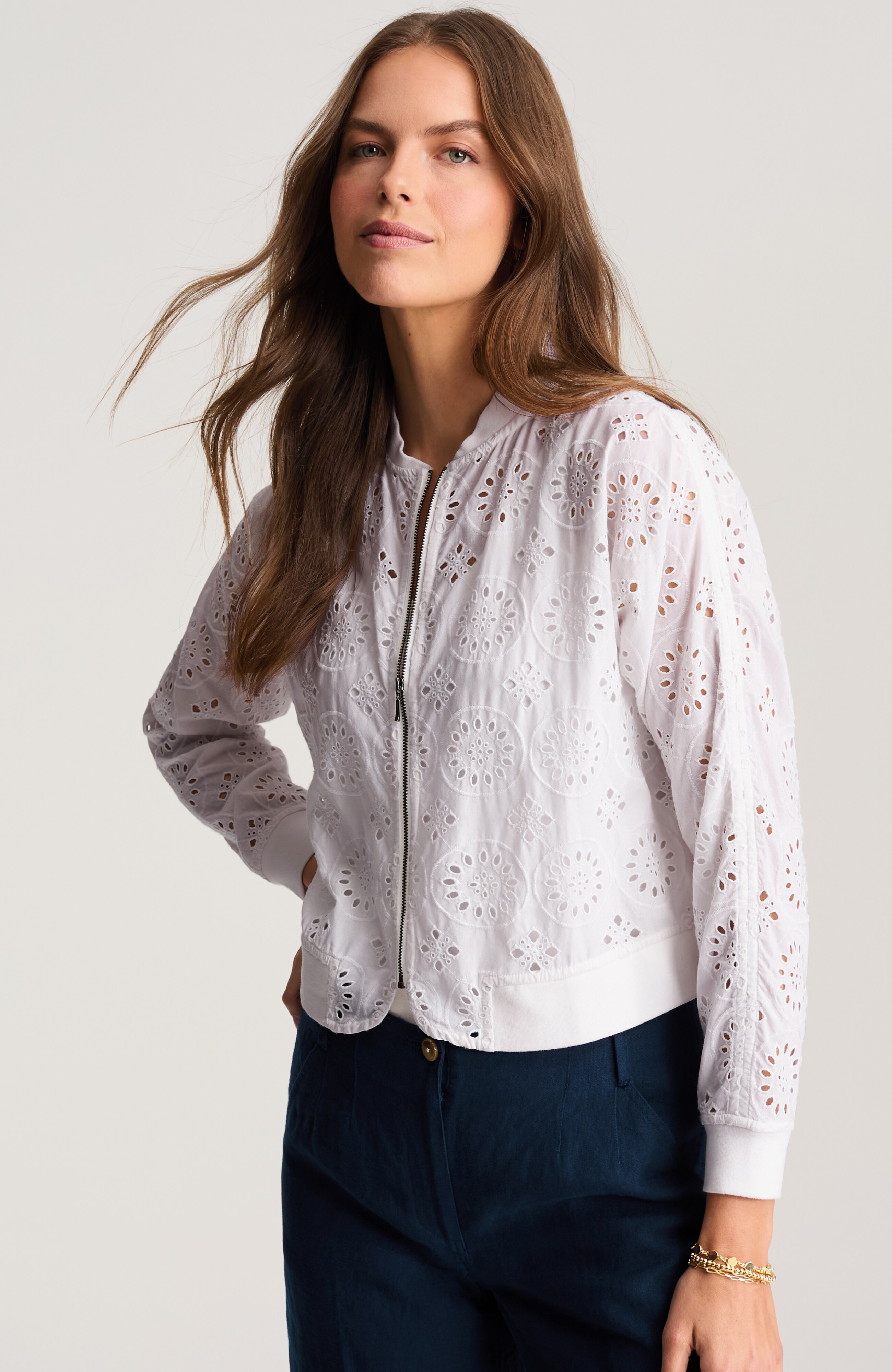 eyelet bomber jacket