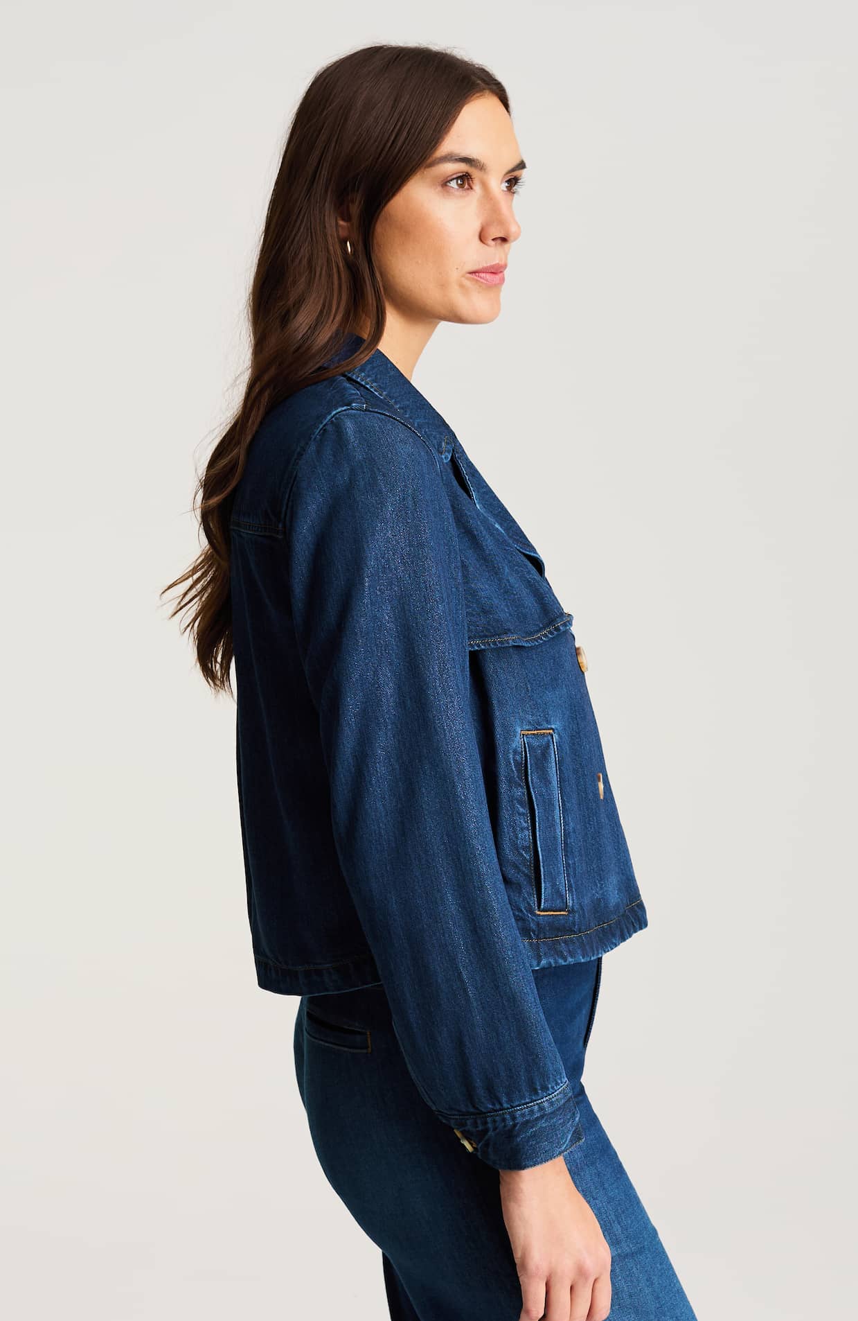 SHORT DENIM TRENCH | JJill