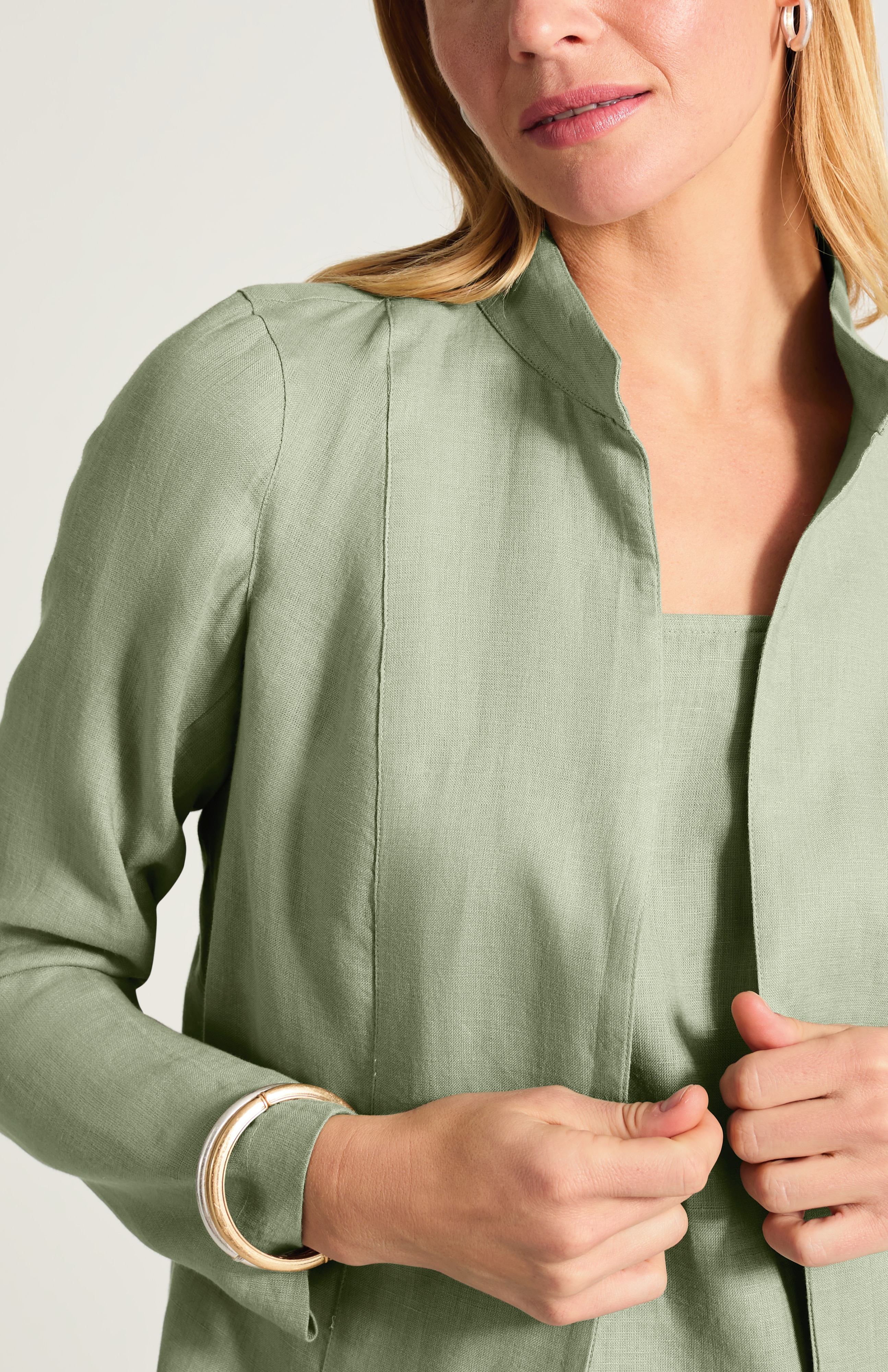 Tissue Linen Open-Front Jacket | JJill