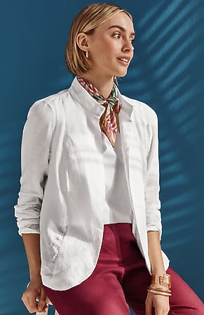 Image for Tissue Linen Open-Front Jacket
