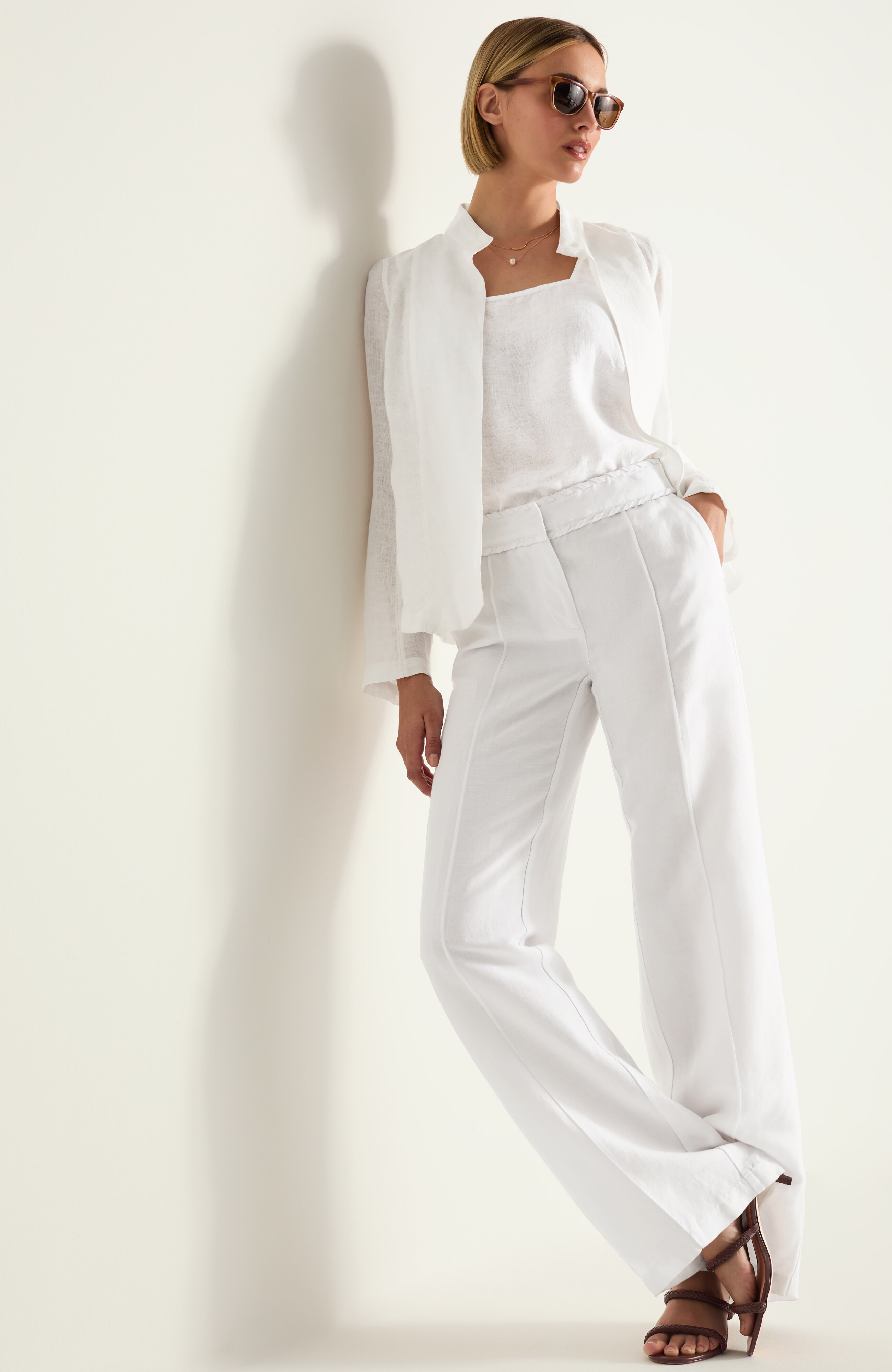 Tissue Linen Open-Front Jacket | JJill