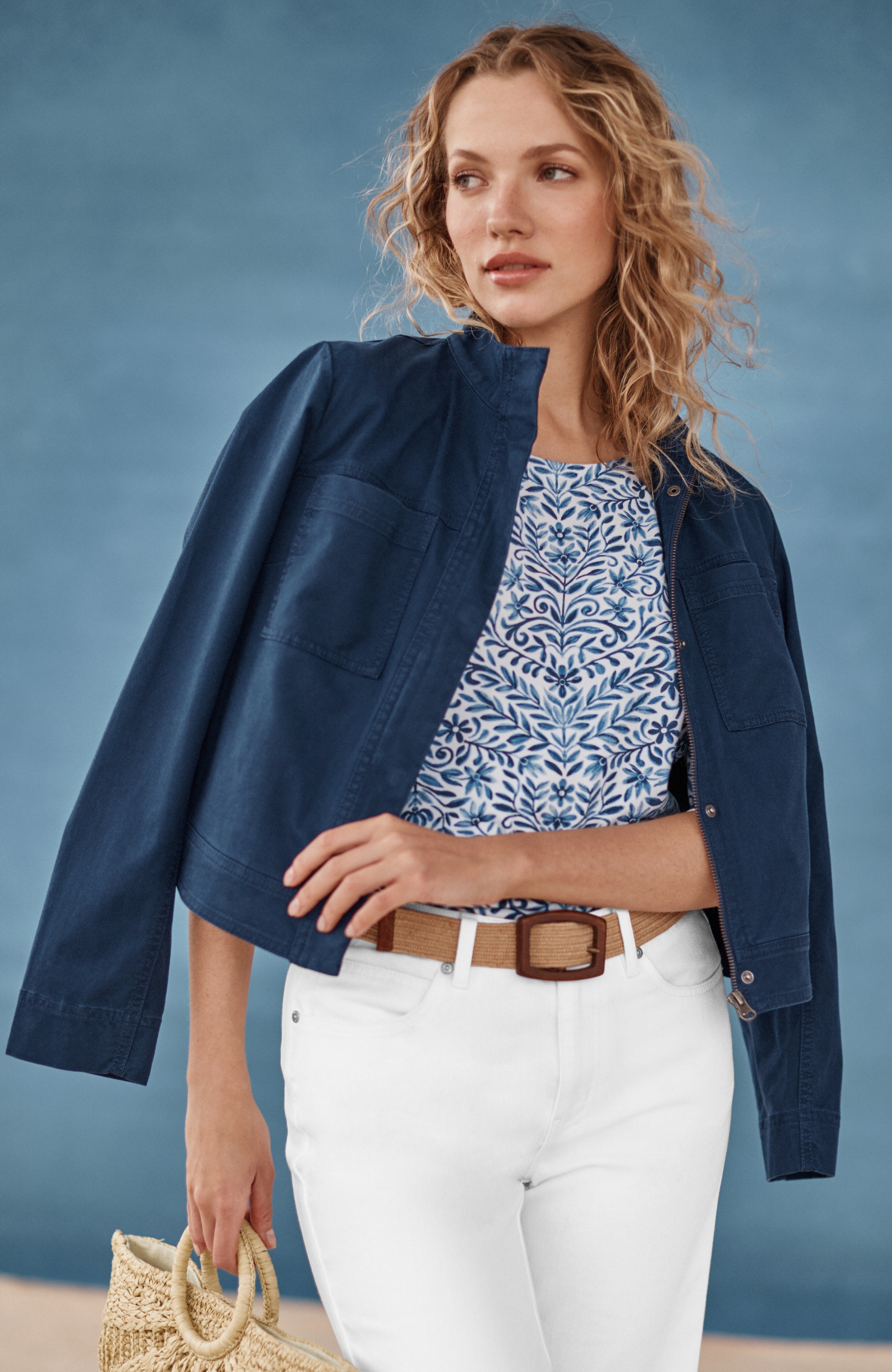 Patch-Pocket Stand-Collar Jacket | JJill
