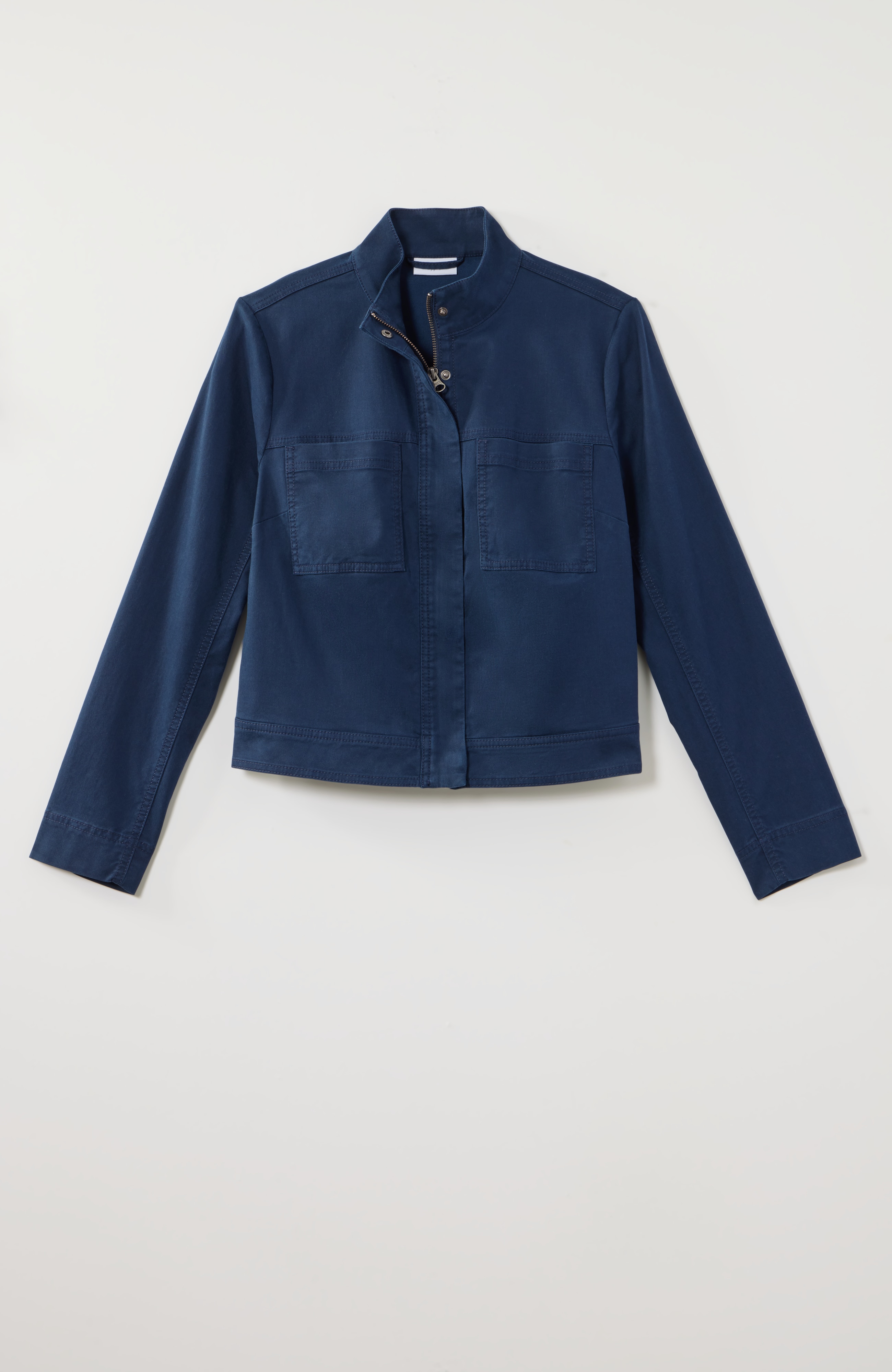 patch-pocket stand-collar jacket