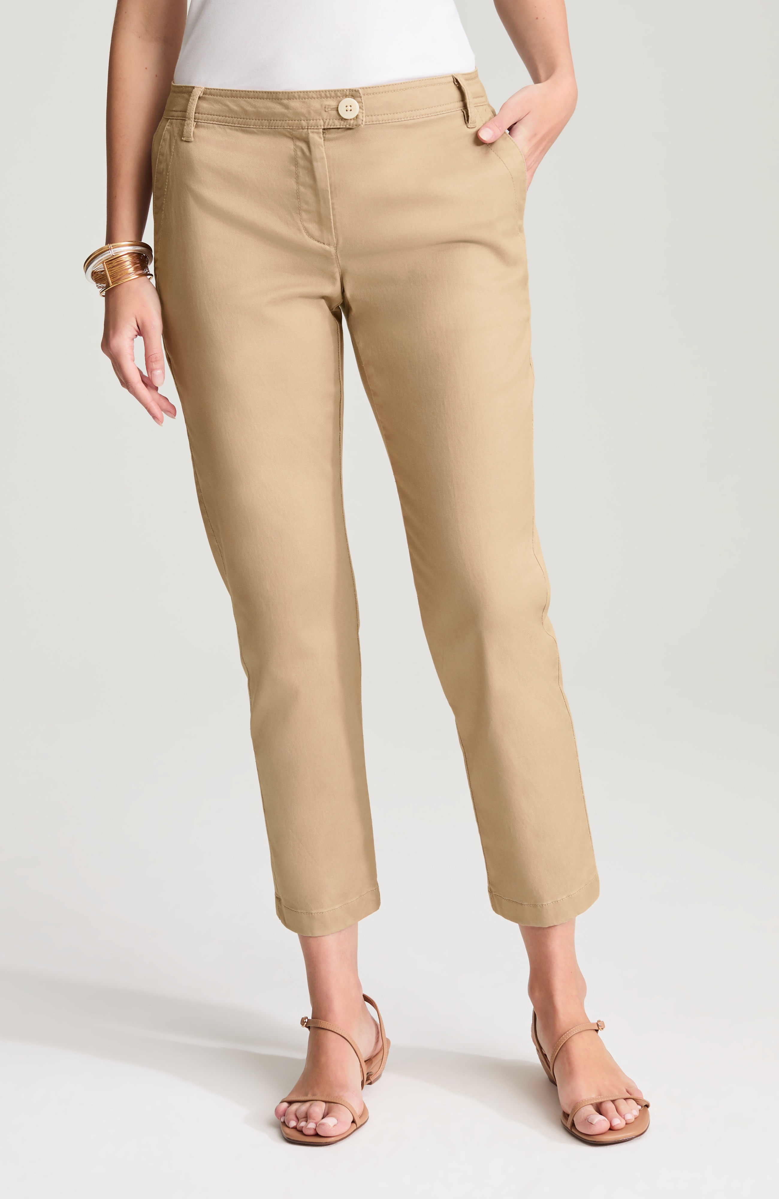chino slim-leg crops