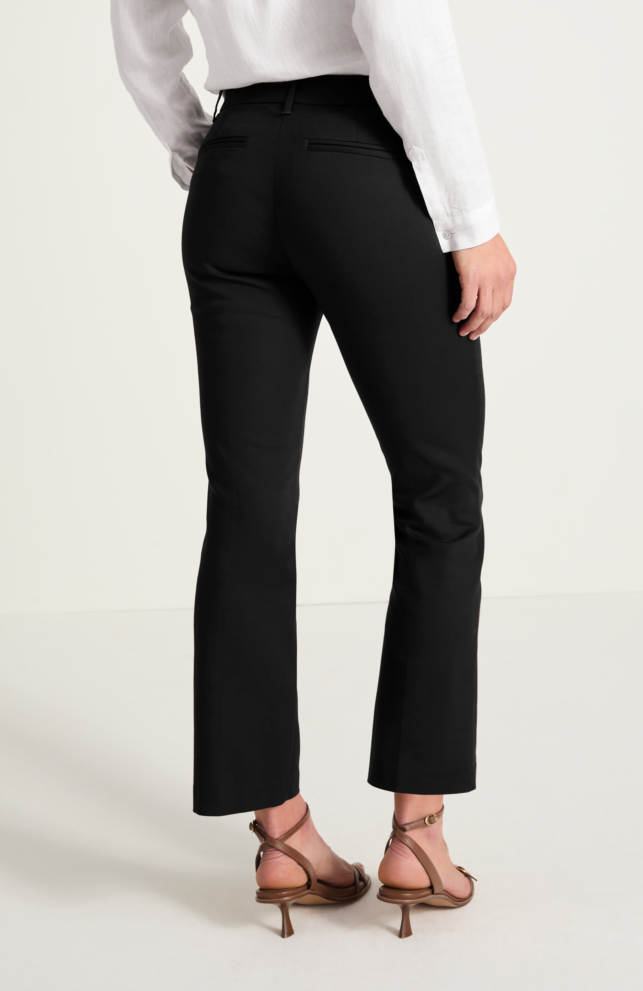 versatile cotton-stretch flare pants
