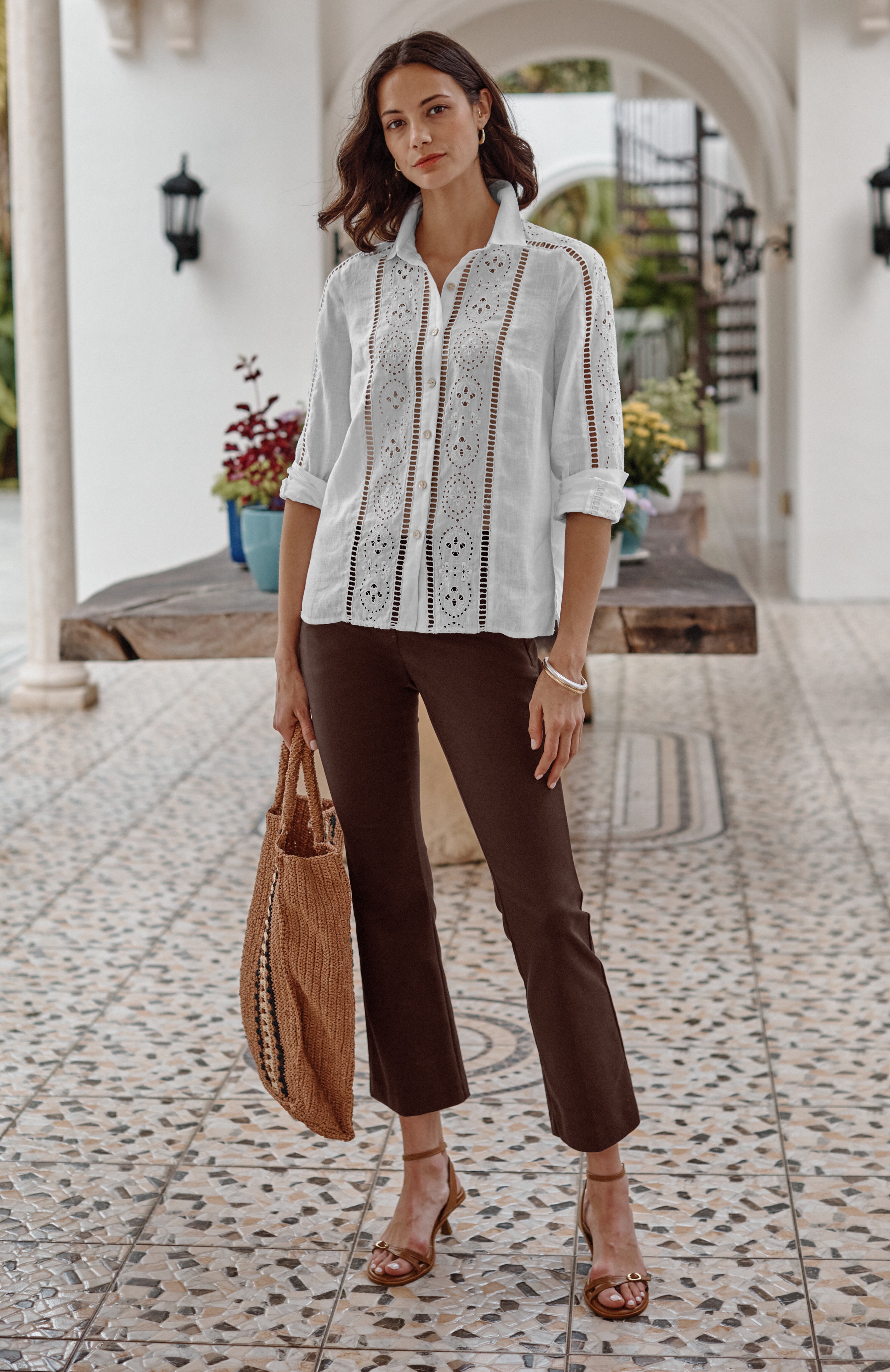 Versatile Cotton-Stretch Flare Pants | JJill