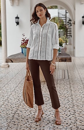 Image for Versatile Cotton-Stretch Flare Pants