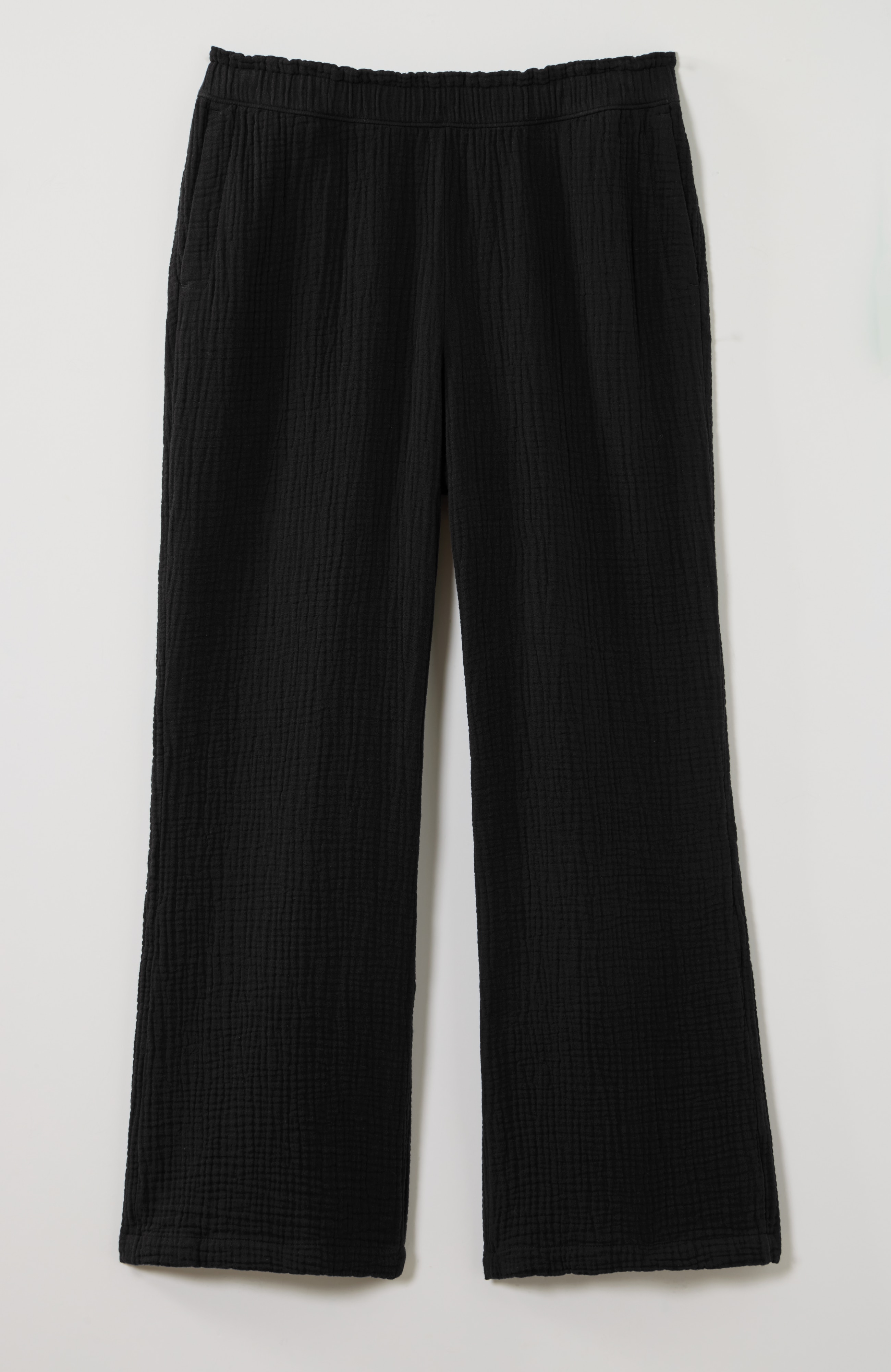 cotton-gauze wide-leg pants