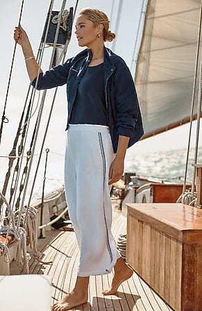 Image for Cotton-Gauze Wide-Leg Pants
