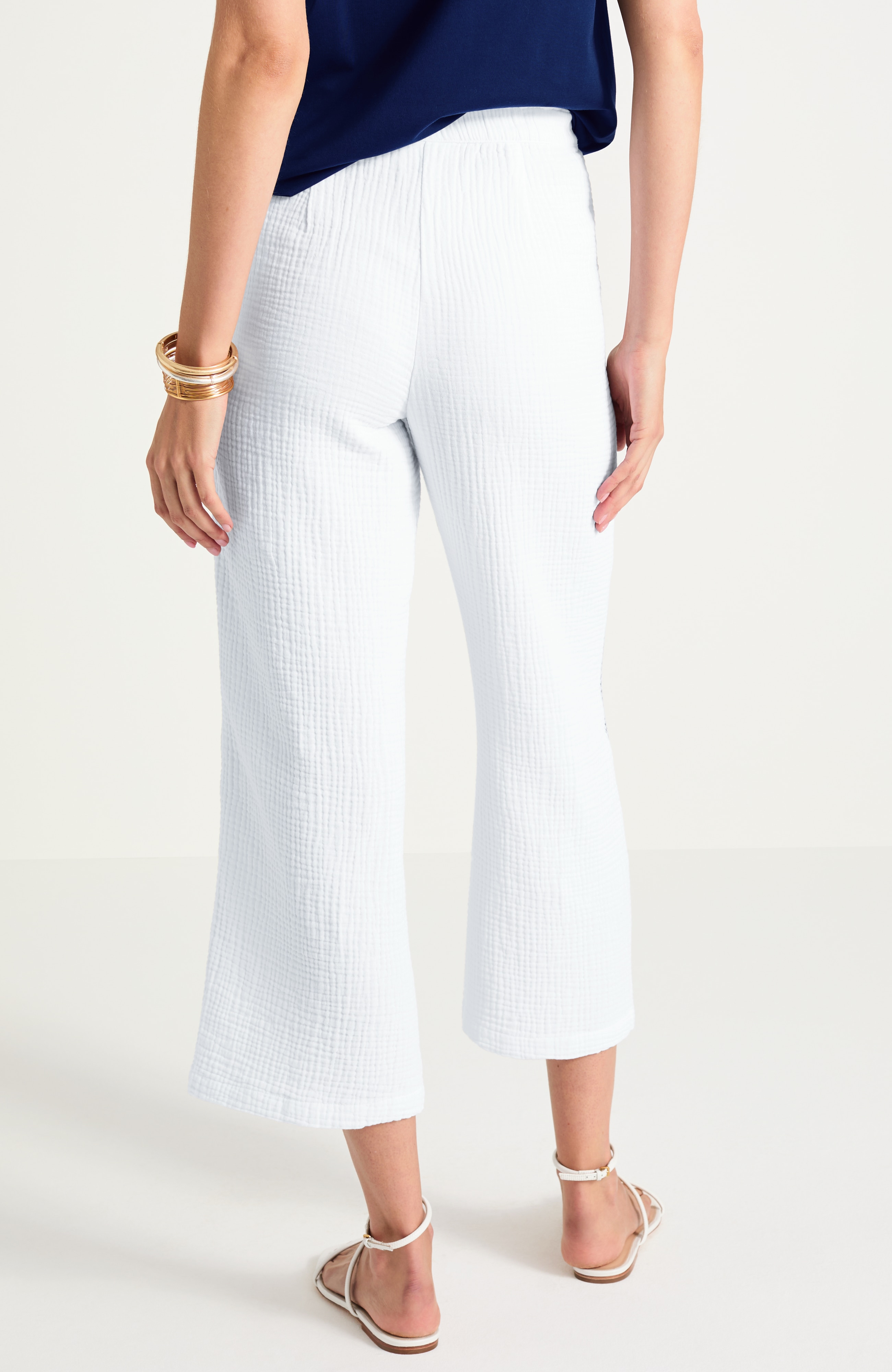Cotton-Gauze Wide-Leg Pants | JJill