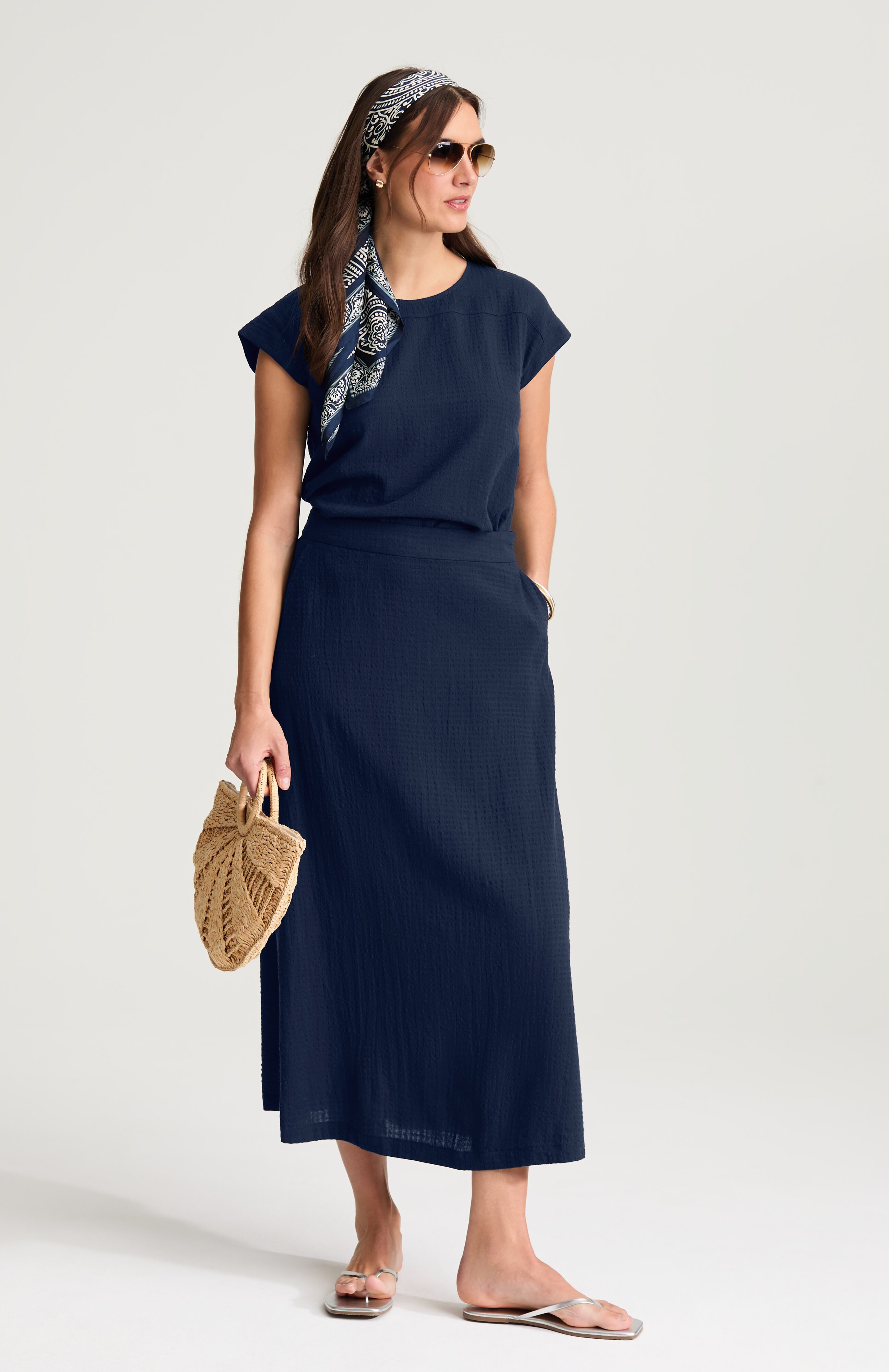 seersucker maxi skirt