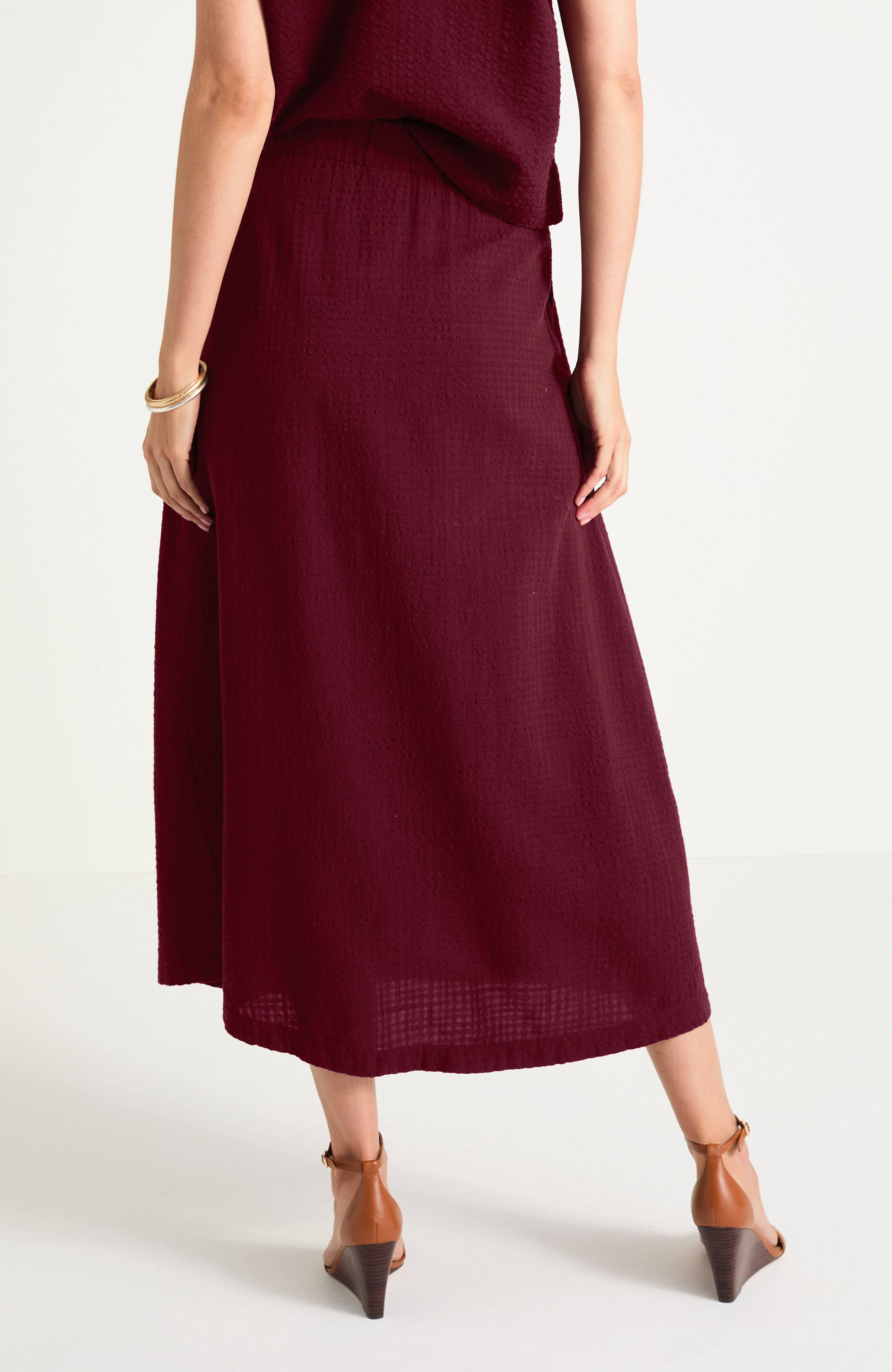 seersucker maxi skirt