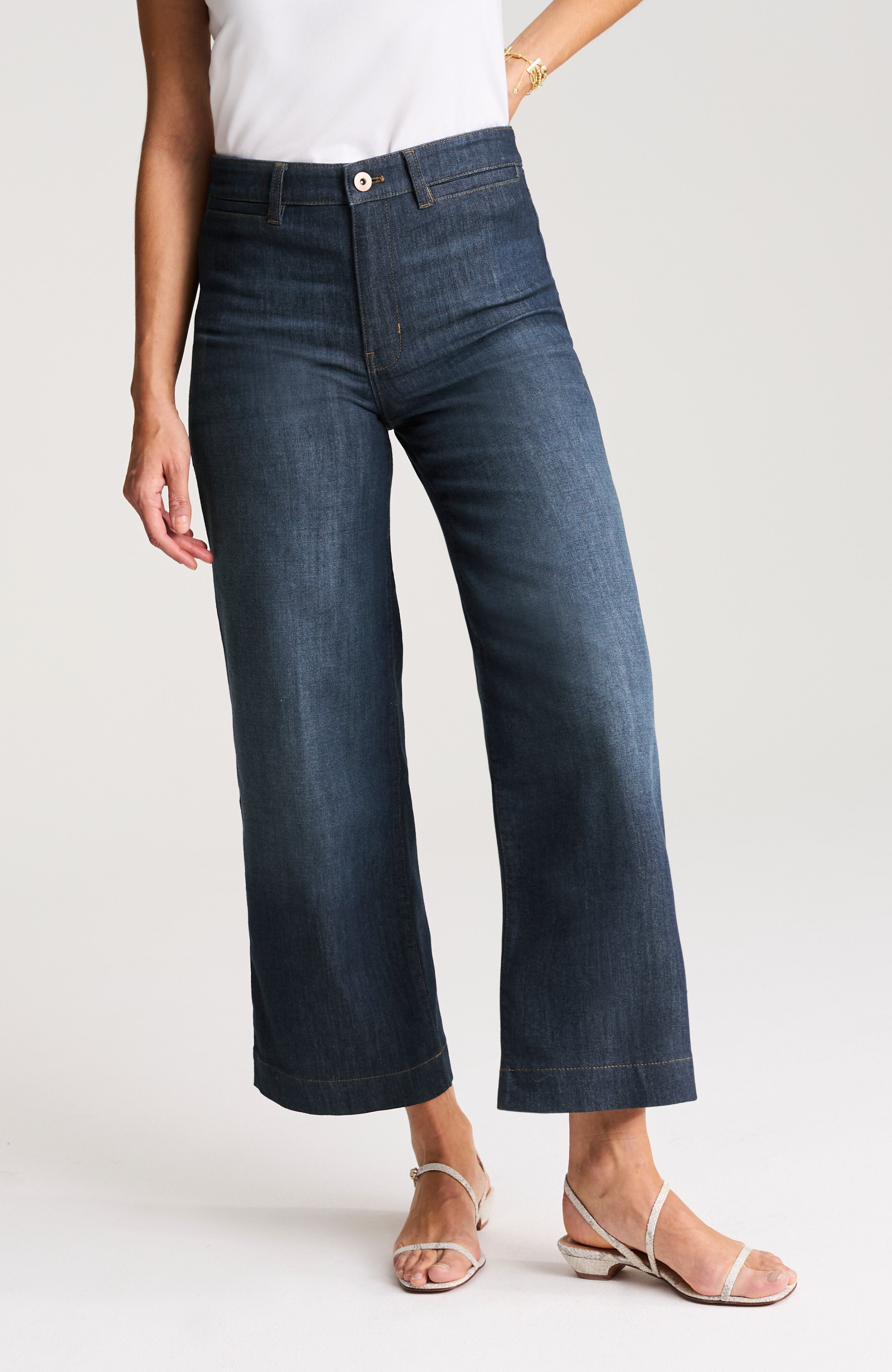 high-rise wide-leg ankle jeans