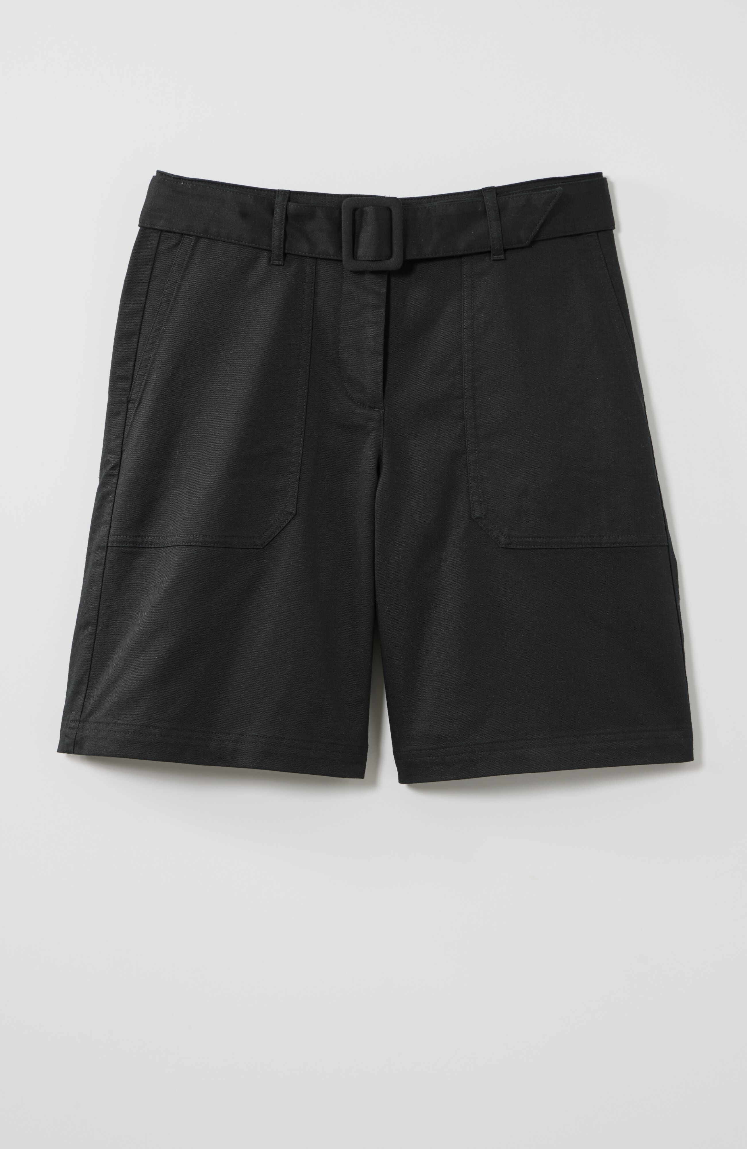 high-rise belted shorts