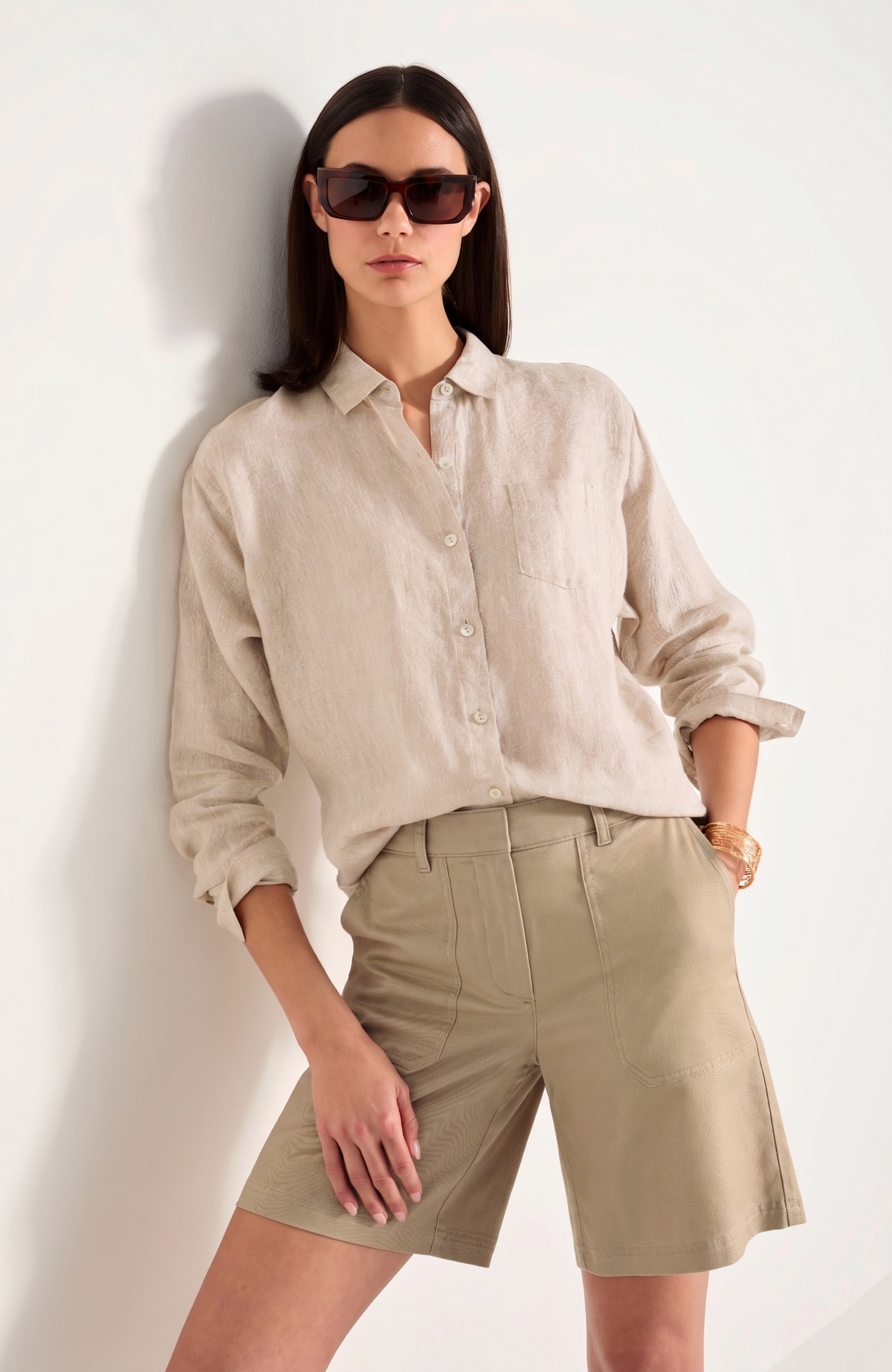 High-Rise Belted Shorts | JJill