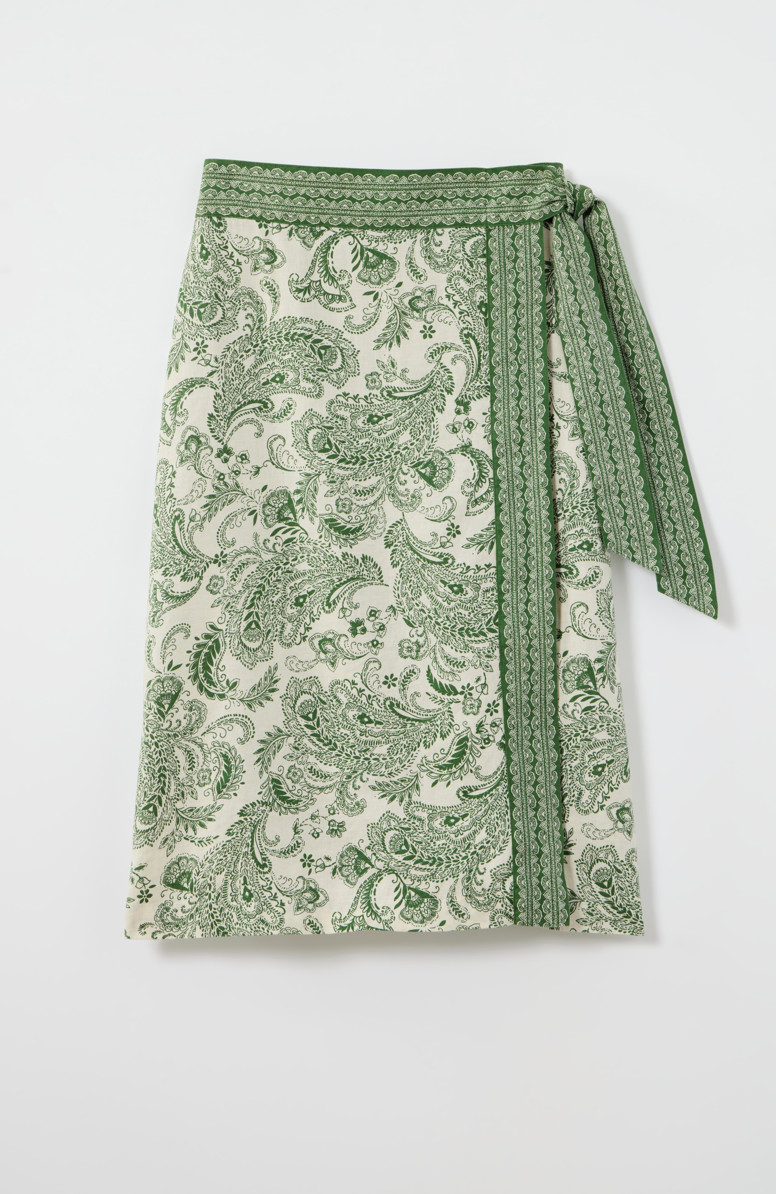 Faux-Wrap-Front Midi Skirt | JJill