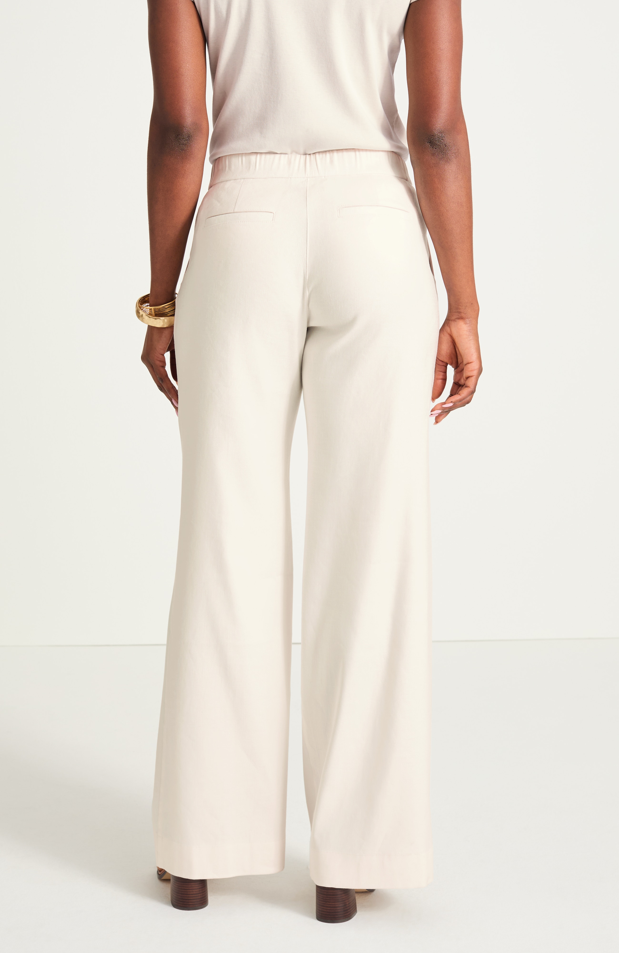 Linen-Stretch Pleated Pants | JJill