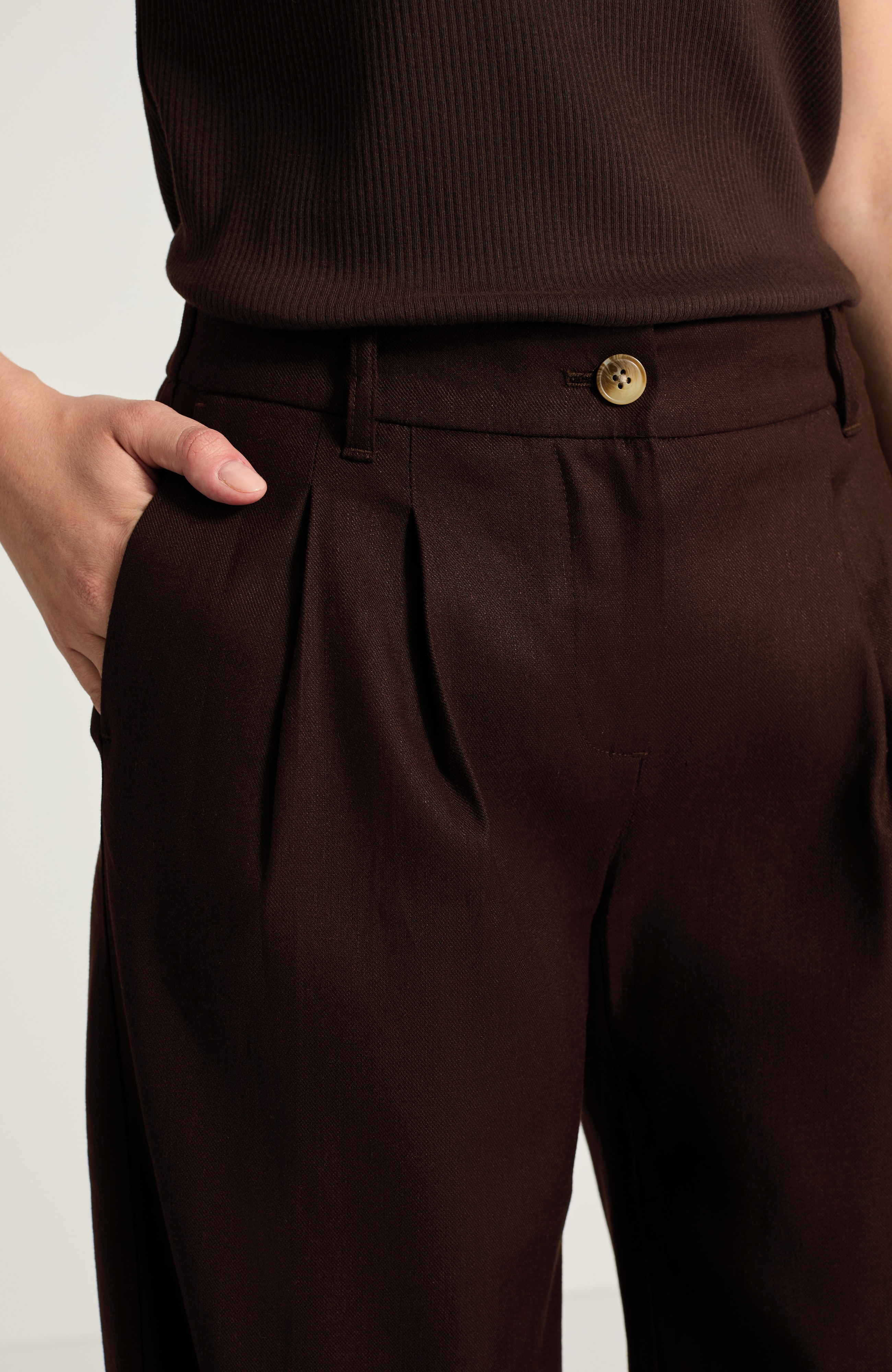 【KIDILL】PLEATED PANTS Linen-Stretch Pleated Pants | JJill