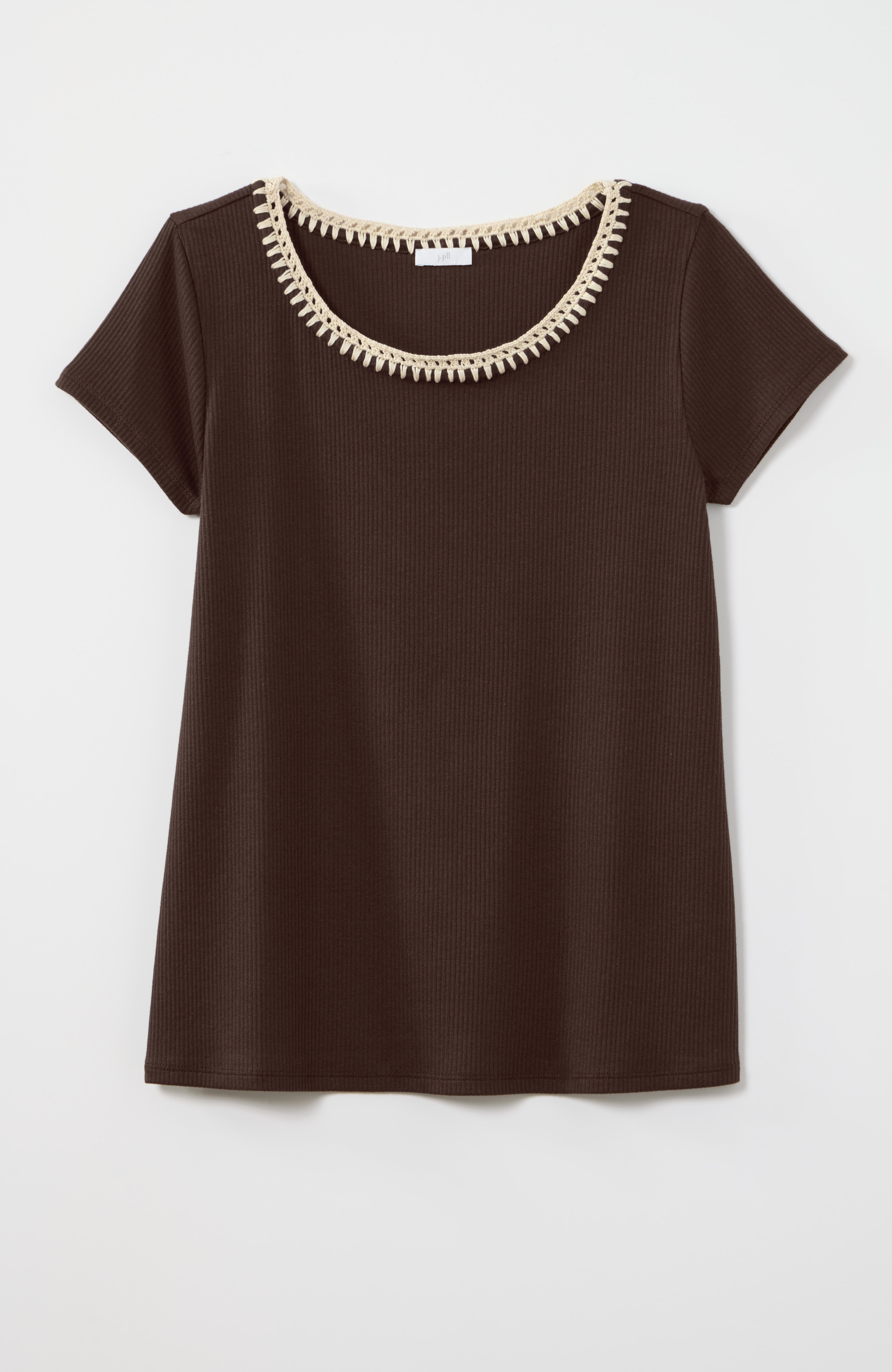Crochet-Trim Cap-Sleeve Top | JJill
