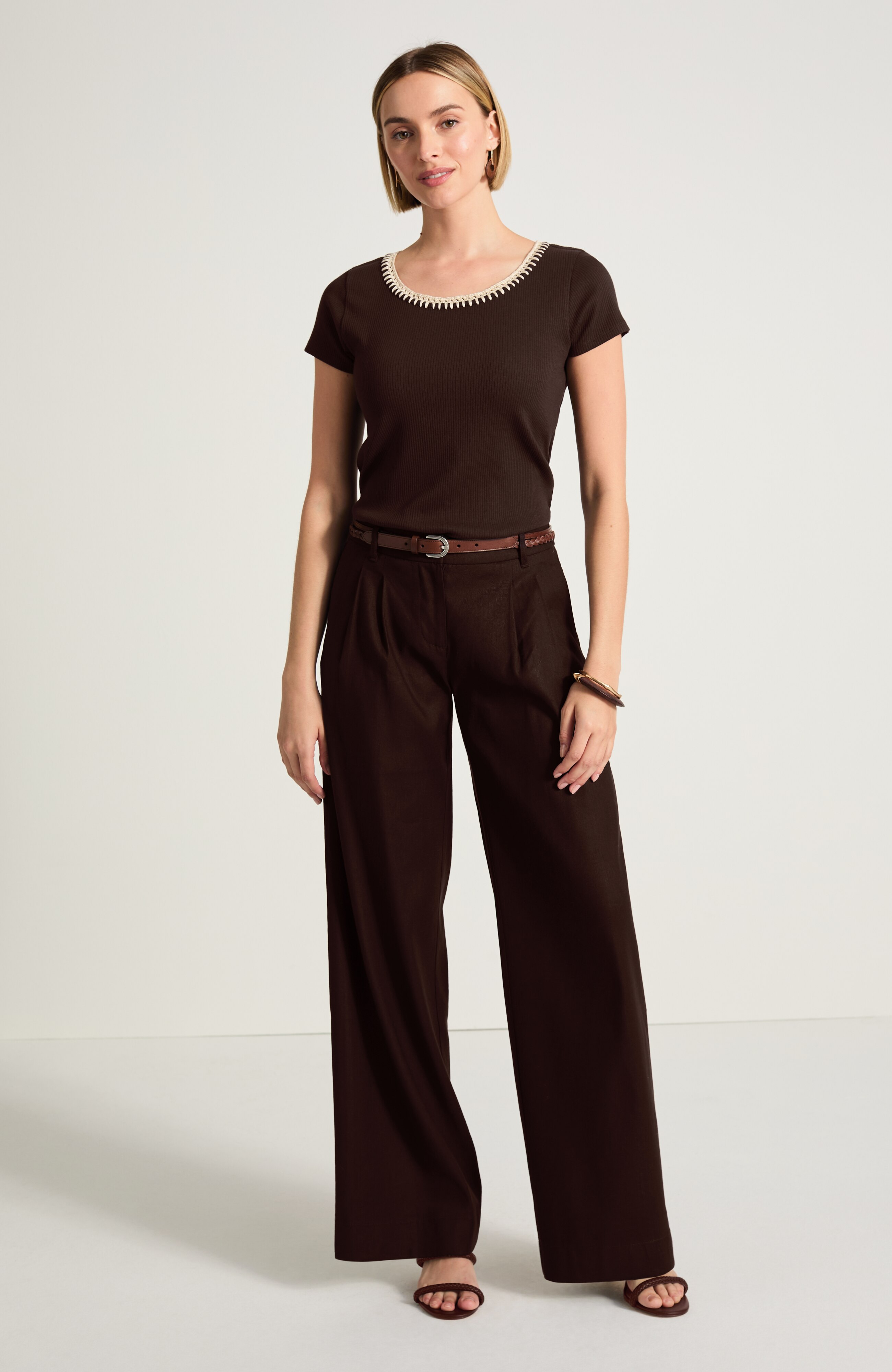 Crochet-Trim Cap-Sleeve Top | JJill