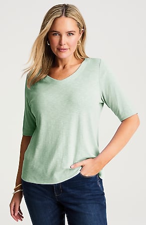 Image for Pima-Slub V-Neck Tee