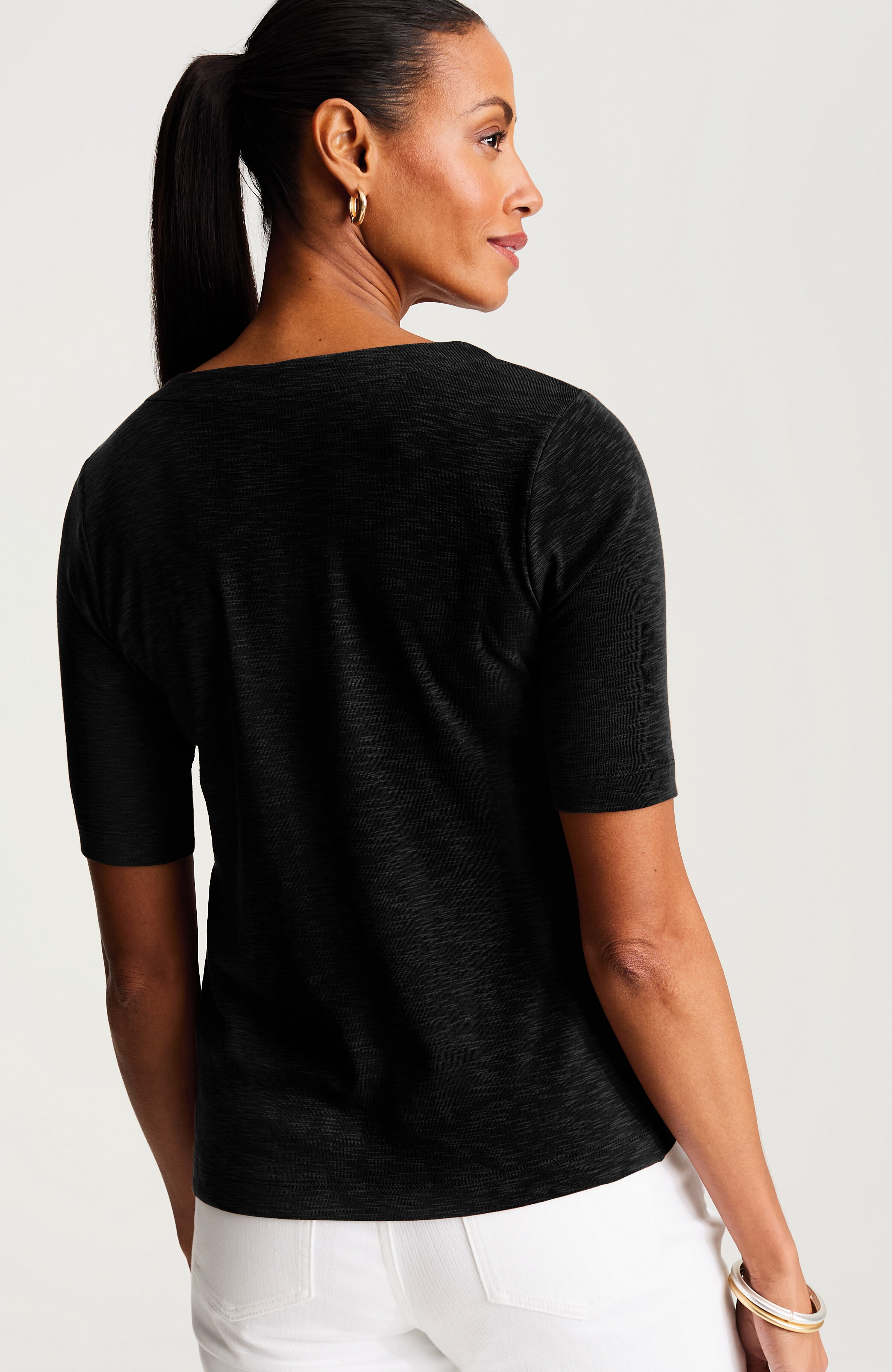 pima-slub v-neck tee