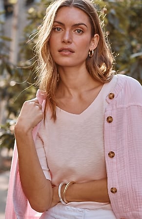 Image for Pima-Slub V-Neck Tee