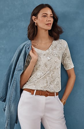 Image for Pima-Slub V-Neck Tee