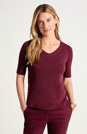 Image for Pima-Slub V-Neck Tee