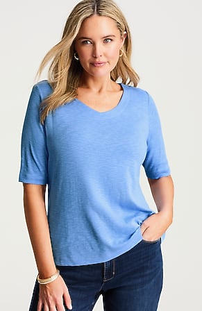 Image for Pima-Slub V-Neck Tee