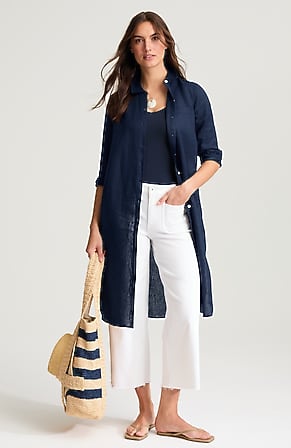 Image for Linen Button-Front Duster
